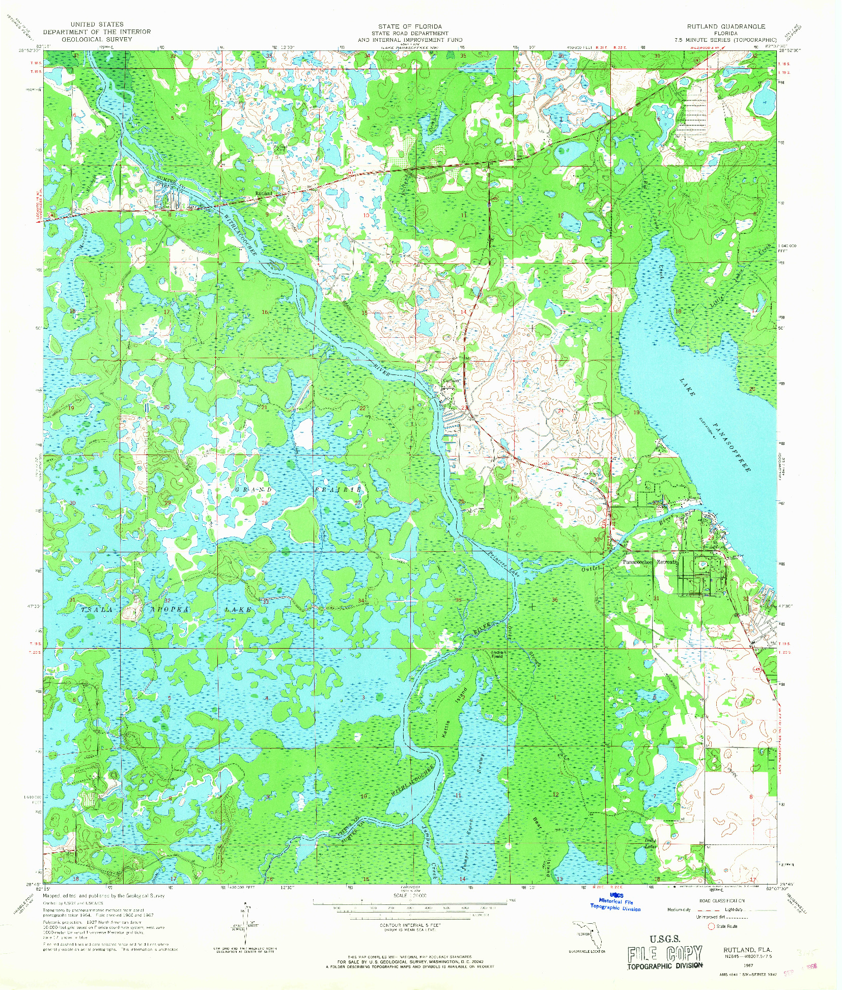 USGS 1:24000-SCALE QUADRANGLE FOR RUTLAND, FL 1967