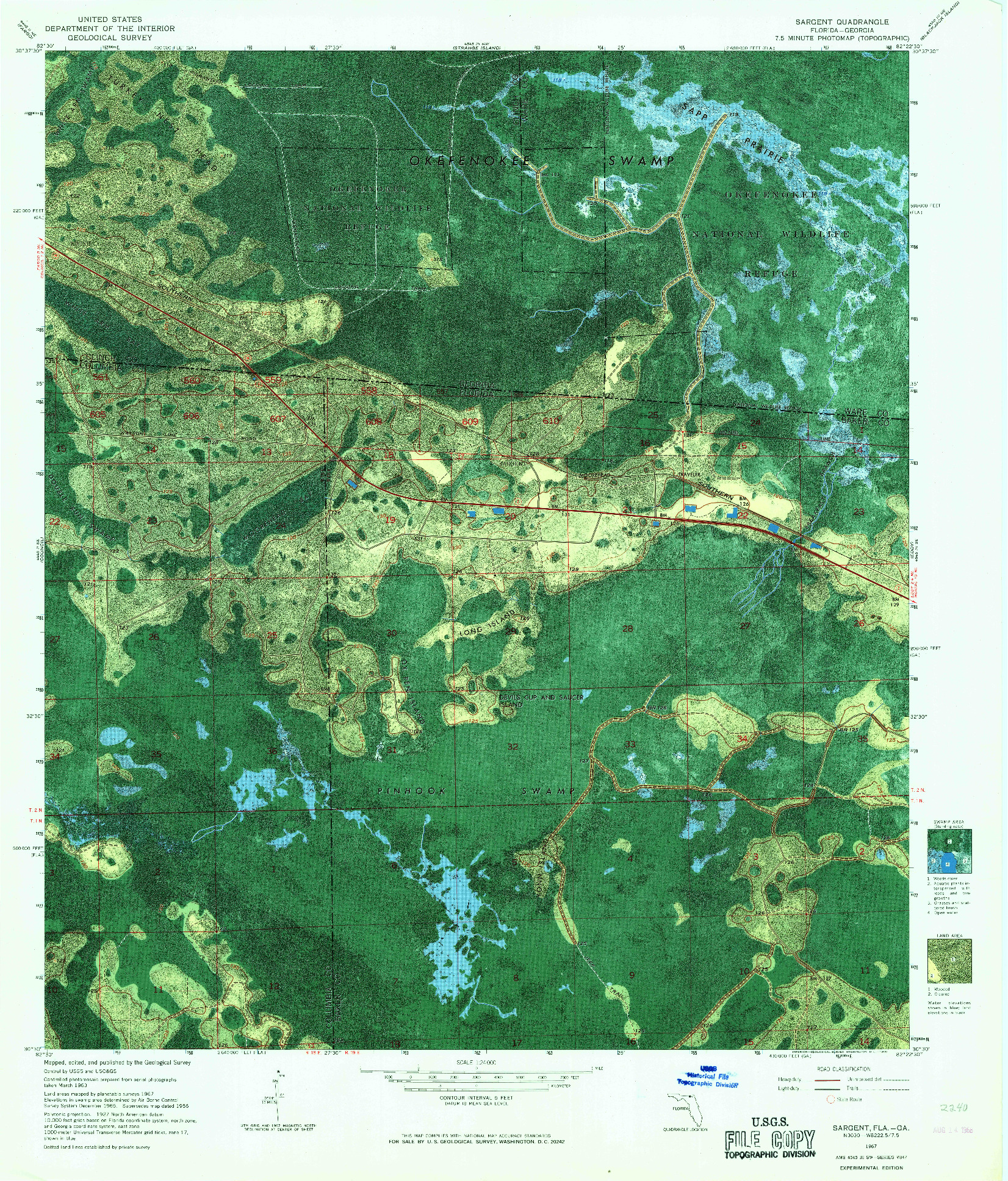 USGS 1:24000-SCALE QUADRANGLE FOR SARGENT, FL 1967