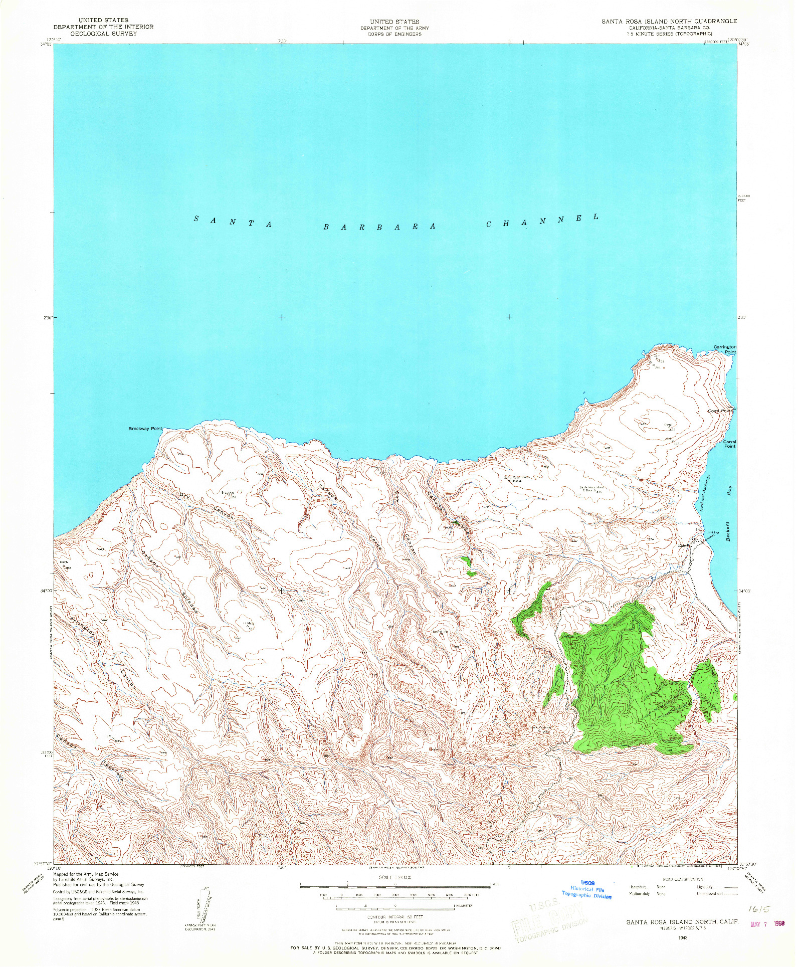 USGS 1:24000-SCALE QUADRANGLE FOR SANTA ROSA ISLAND NORTH, CA 1943