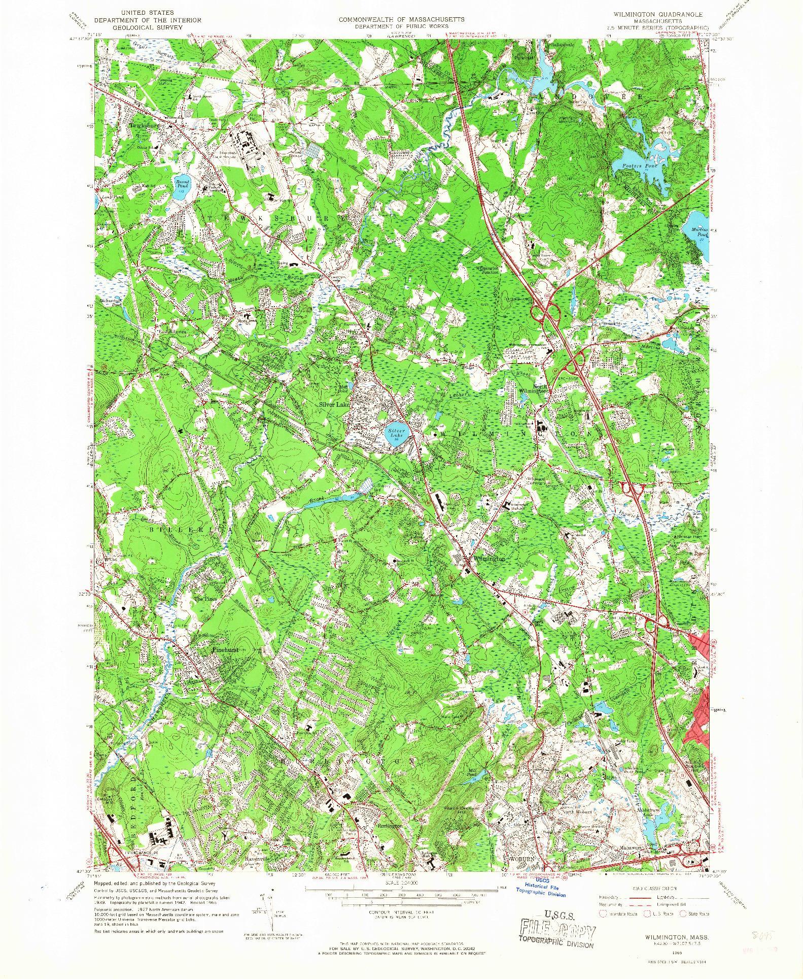 USGS 1:24000-SCALE QUADRANGLE FOR WILMINGTON, MA 1965