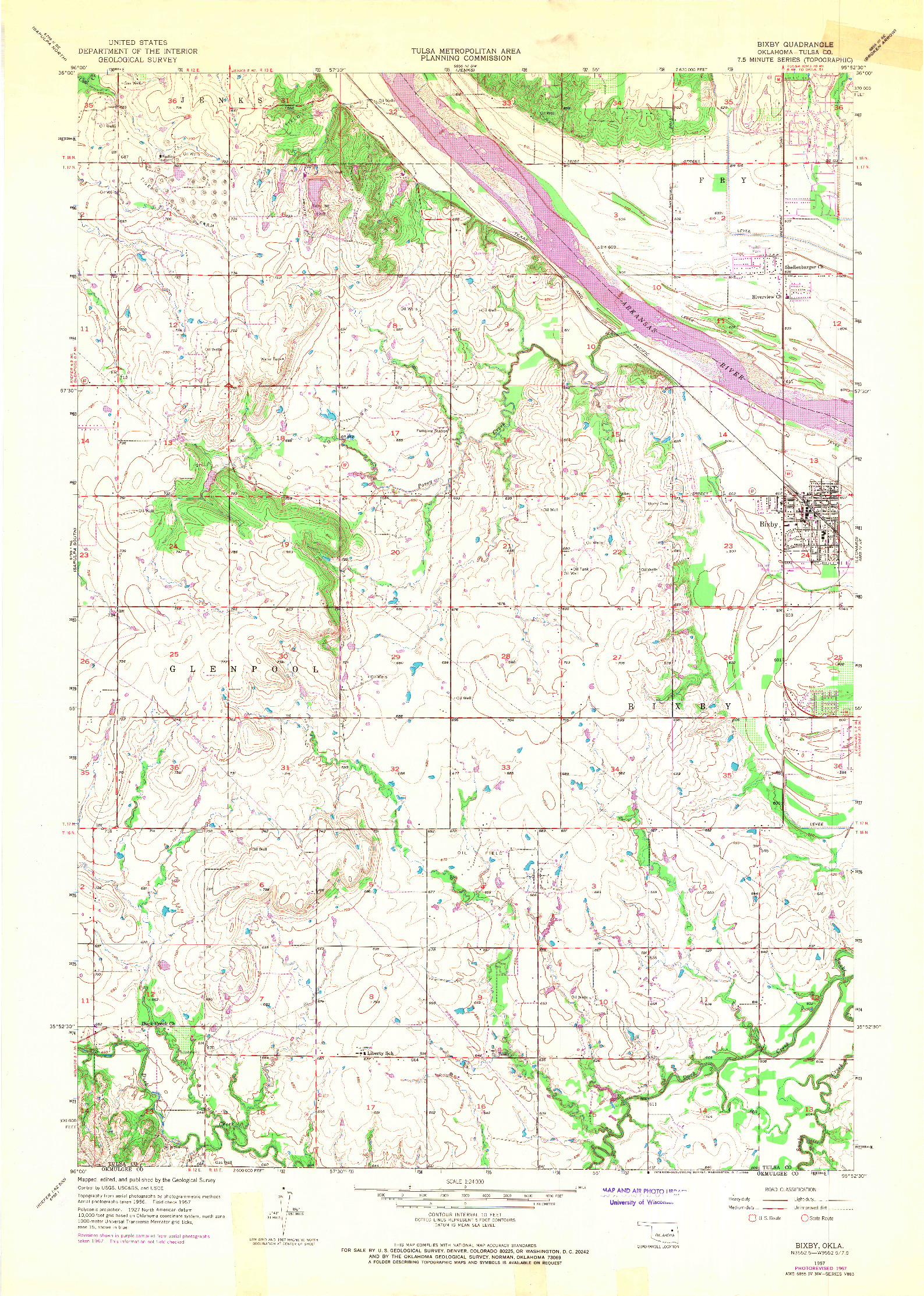 USGS 1:24000-SCALE QUADRANGLE FOR BIXBY, OK 1957