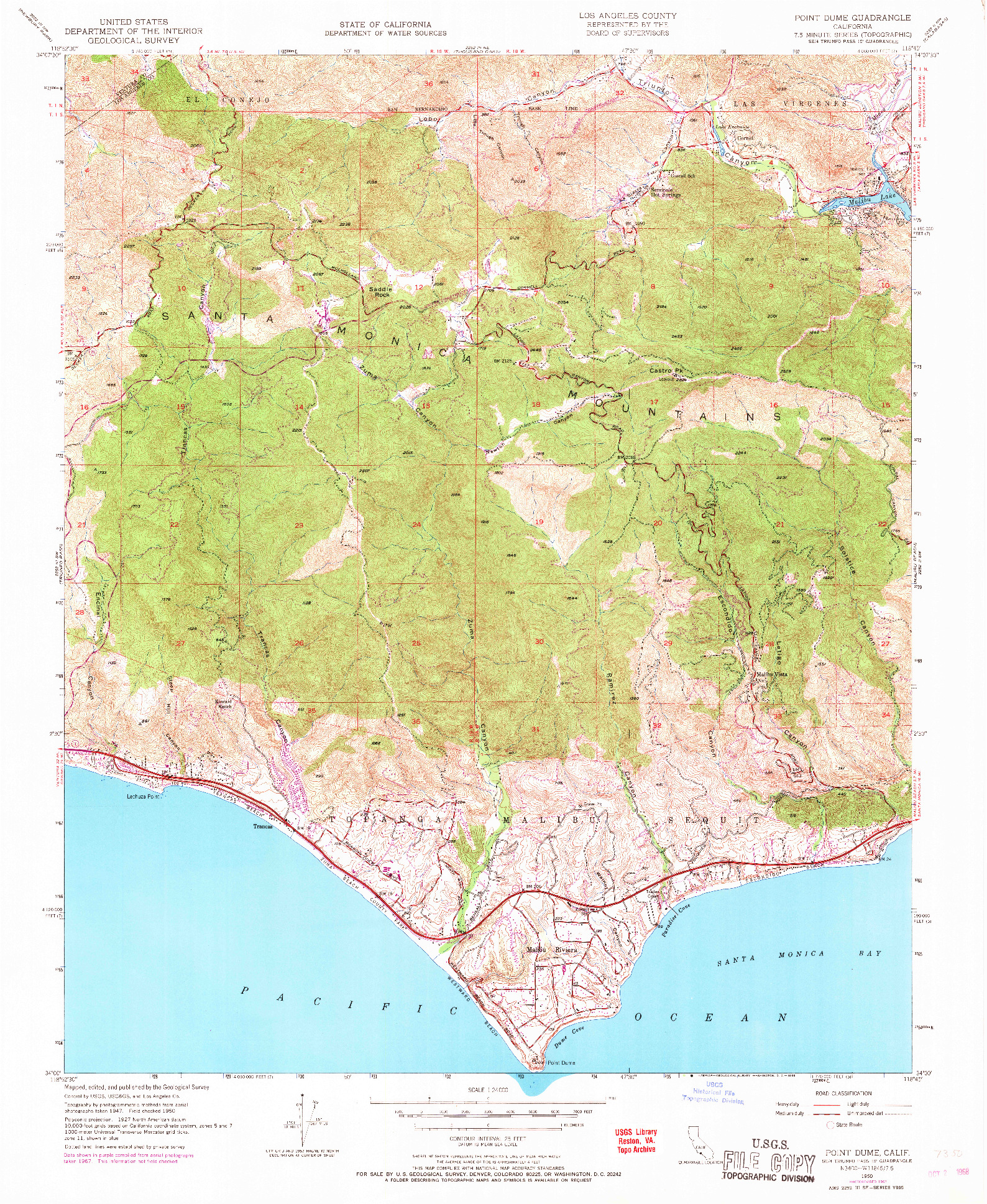 USGS 1:24000-SCALE QUADRANGLE FOR POINT DUME, CA 1950