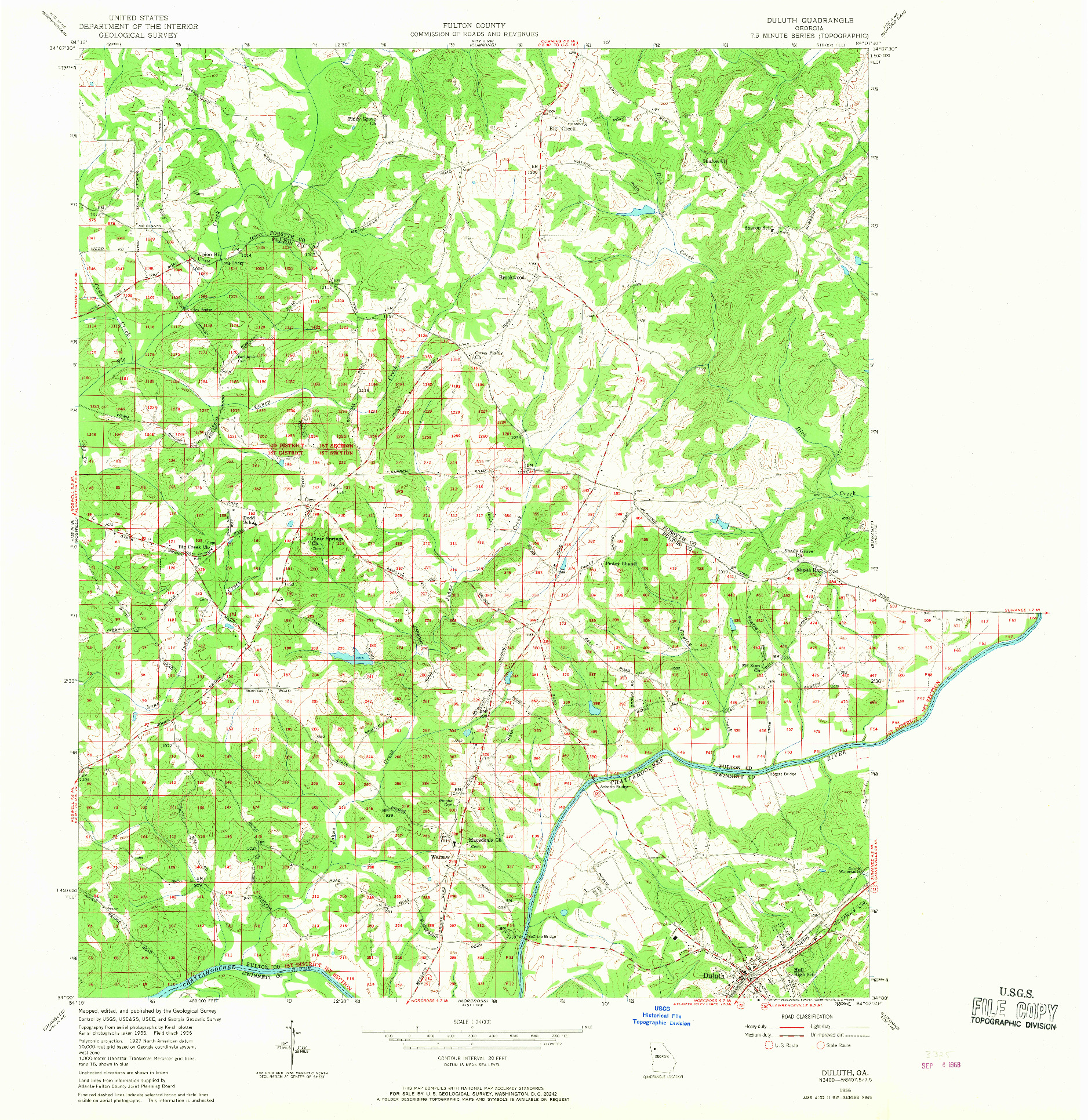 USGS 1:24000-SCALE QUADRANGLE FOR DULUTH, GA 1956