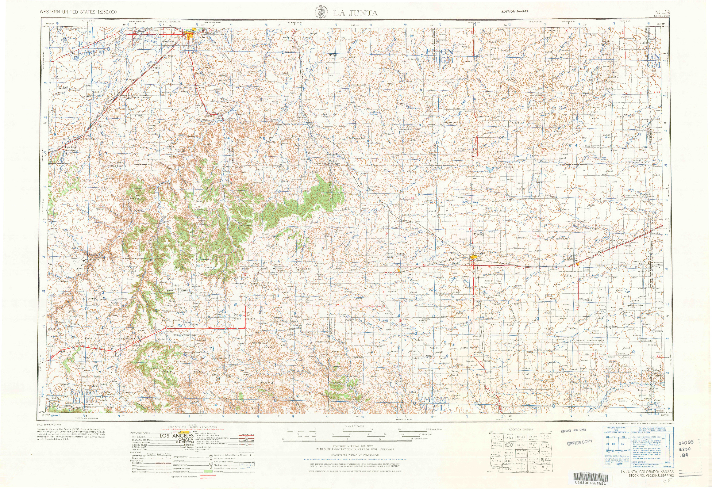 USGS 1:250000-SCALE QUADRANGLE FOR LA JUNTA, CO 1968