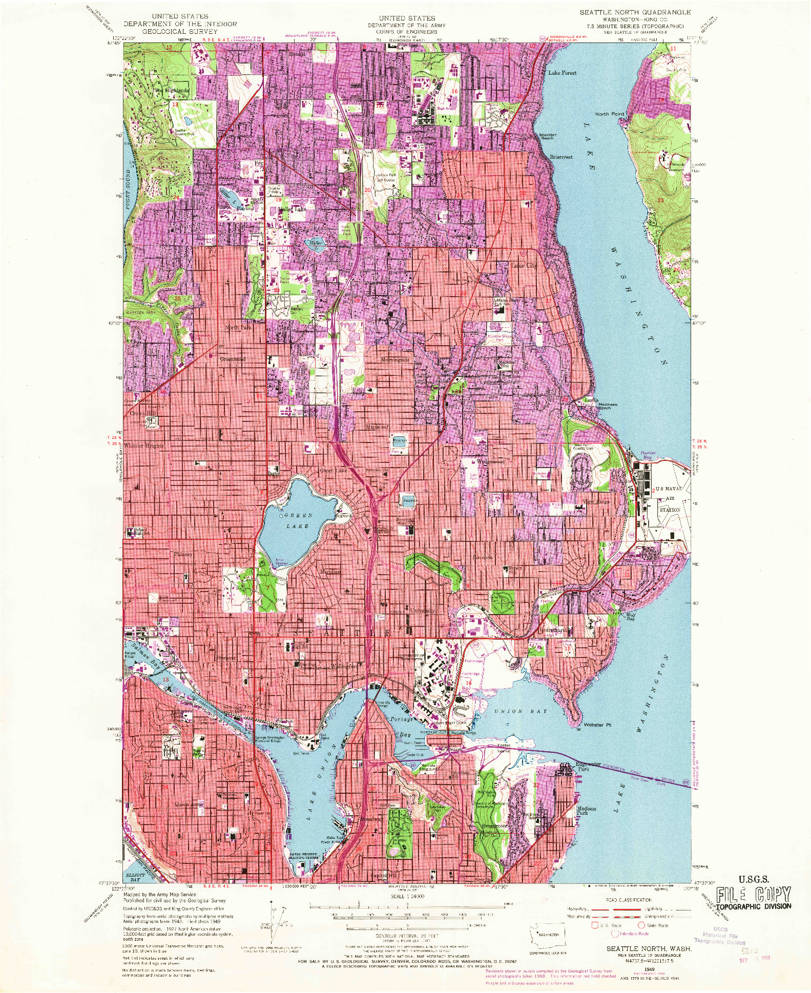 USGS 1:24000-SCALE QUADRANGLE FOR SEATTLE NORTH, WA 1949