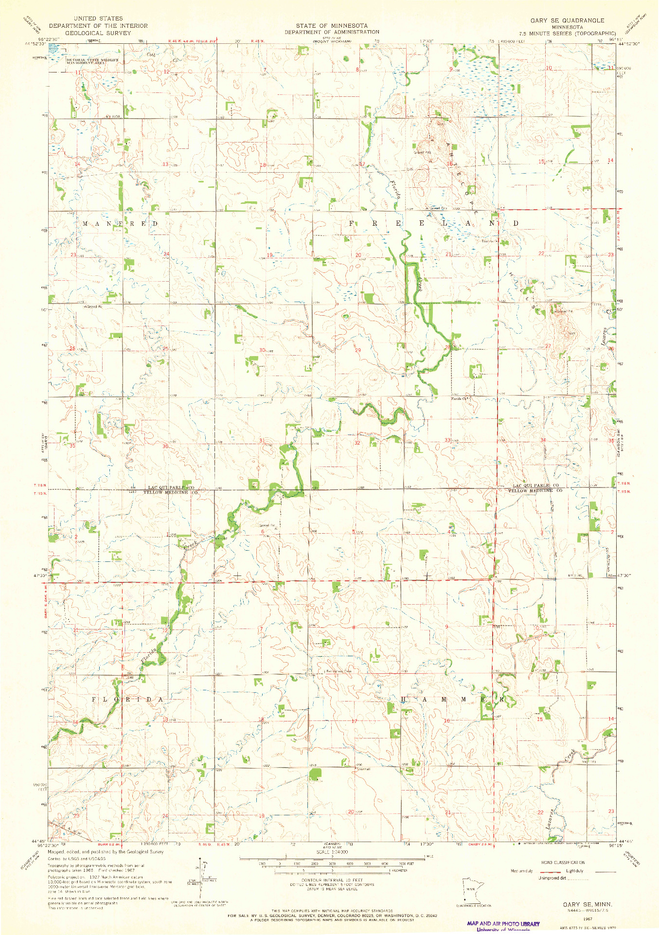 USGS 1:24000-SCALE QUADRANGLE FOR GARY SE, MN 1967