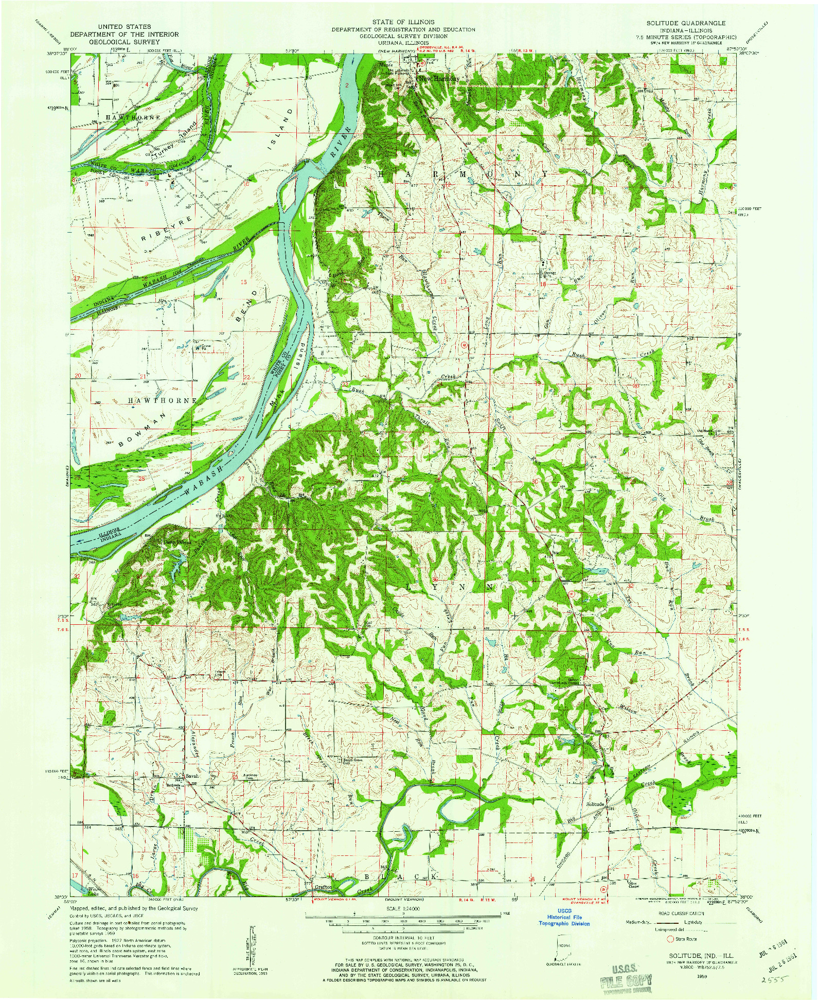 USGS 1:24000-SCALE QUADRANGLE FOR SOLITUDE, IN 1959