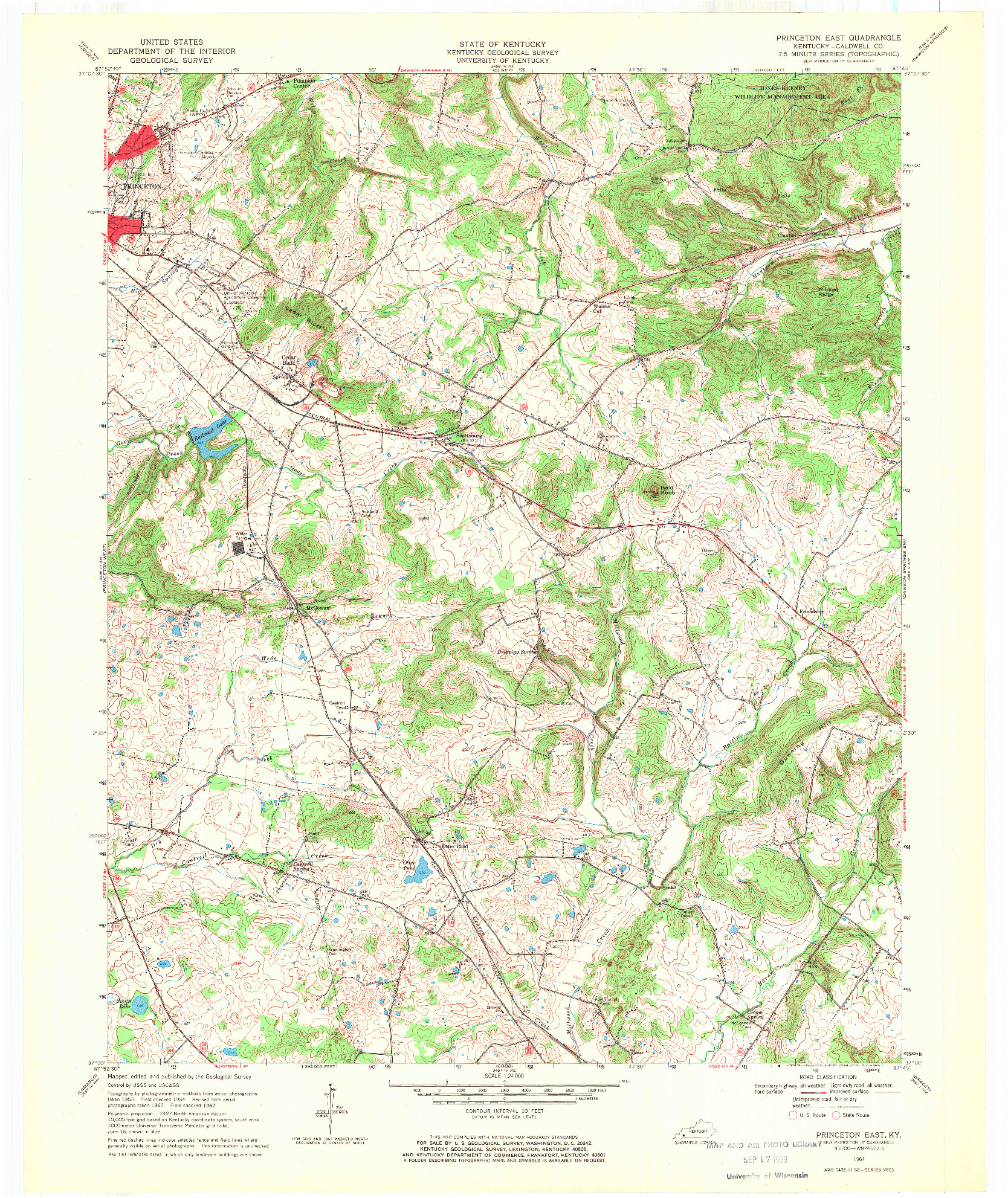 USGS 1:24000-SCALE QUADRANGLE FOR PRINCETON EAST, KY 1967