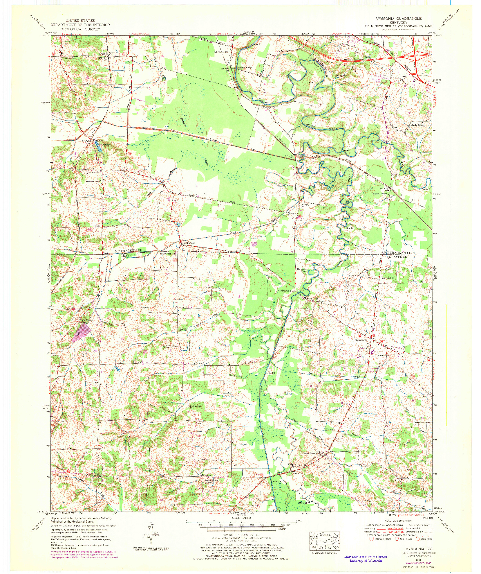 USGS 1:24000-SCALE QUADRANGLE FOR SYMSONIA, KY 1951