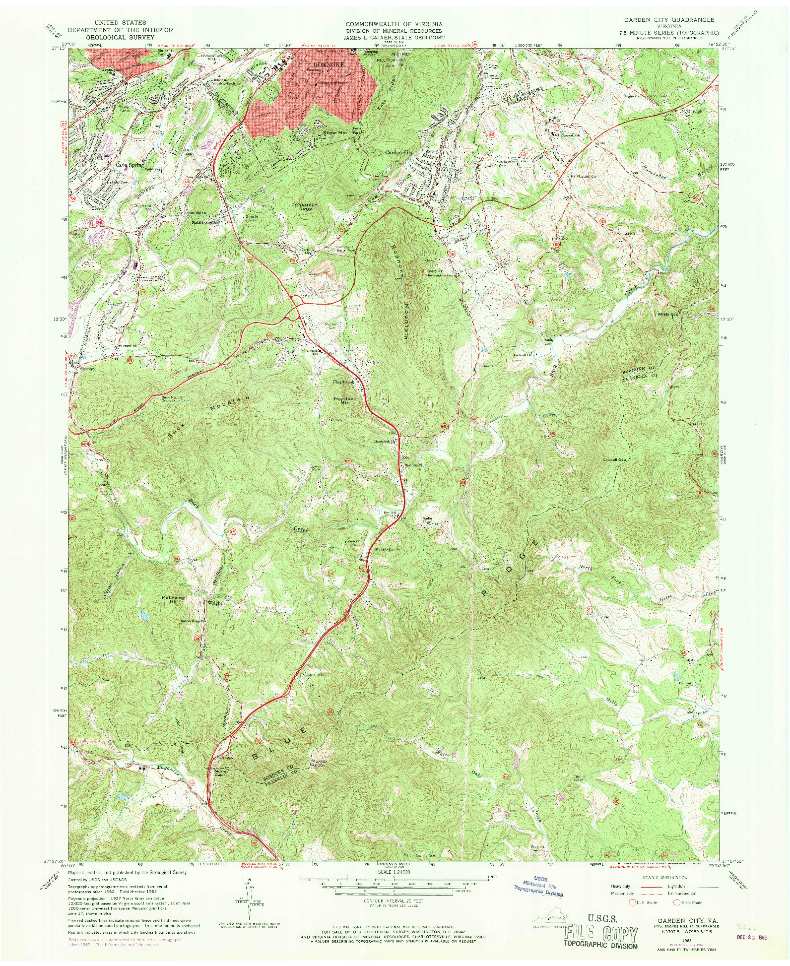 USGS 1:24000-SCALE QUADRANGLE FOR GARDEN CITY, VA 1963