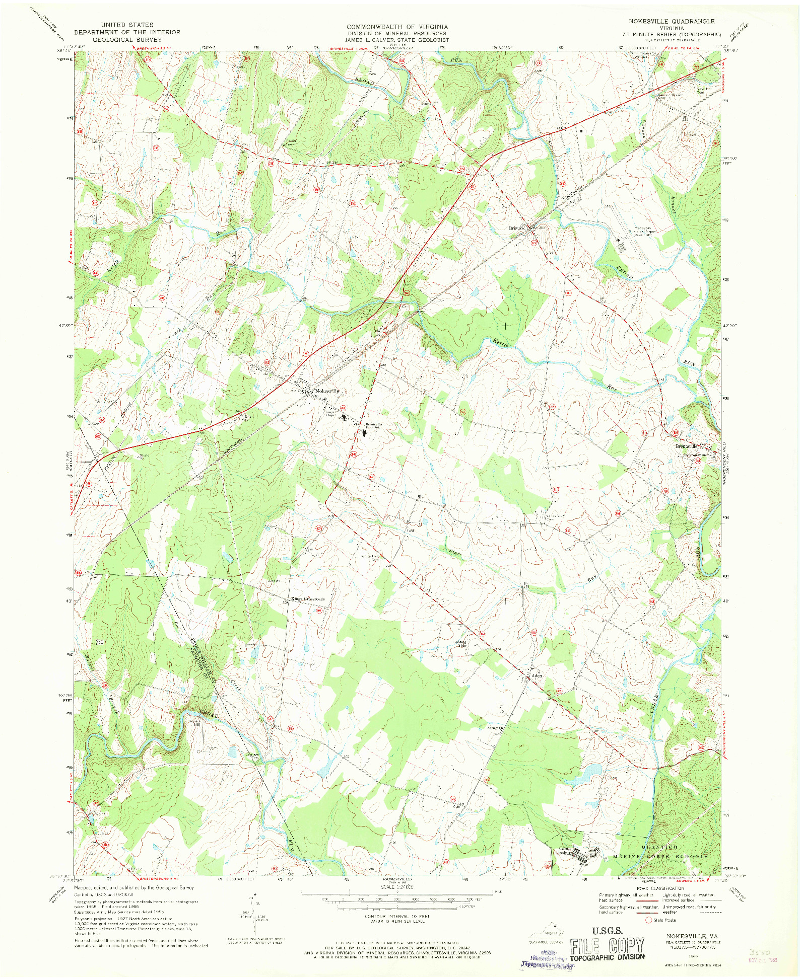 USGS 1:24000-SCALE QUADRANGLE FOR NOKESVILLE, VA 1966