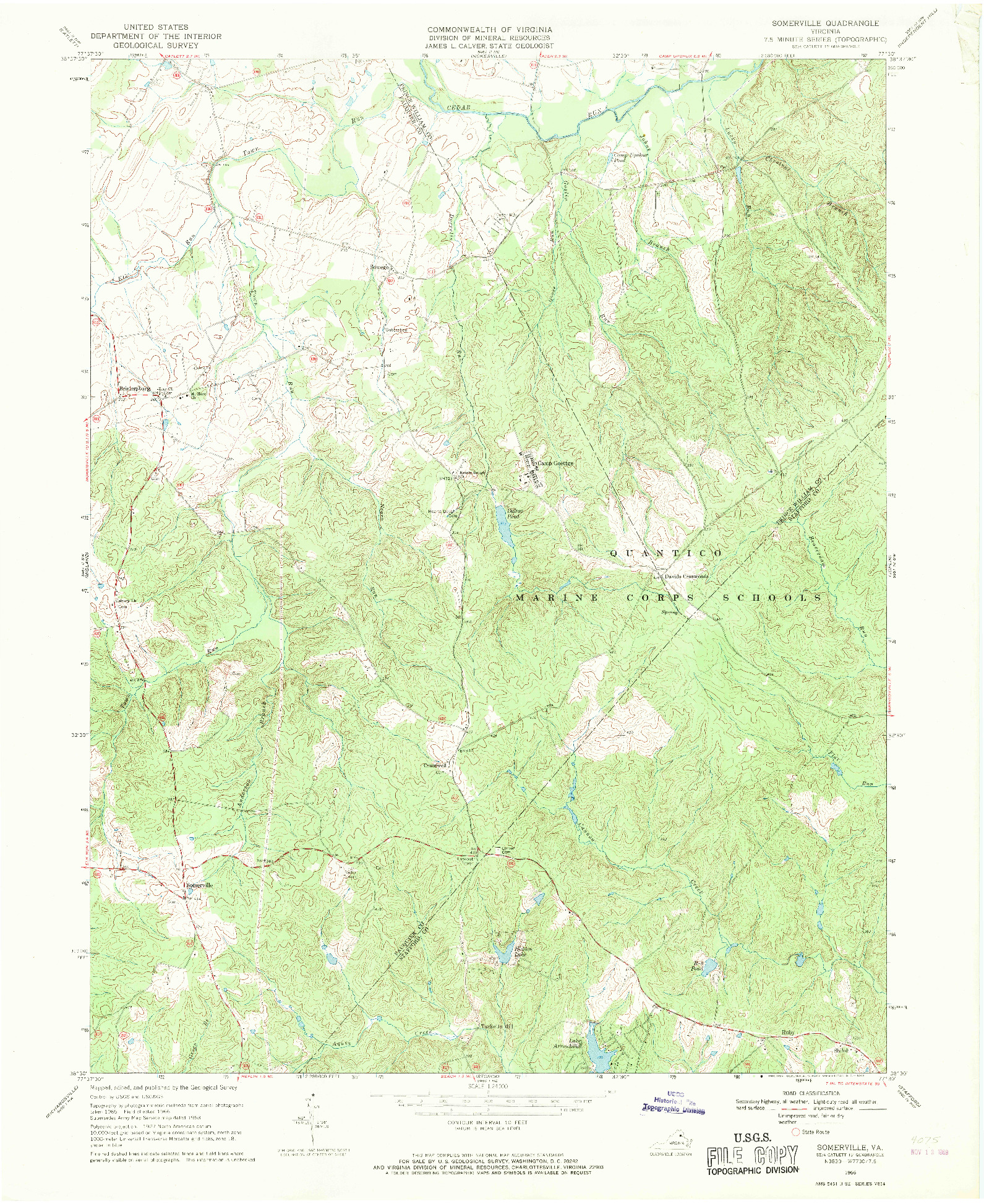 USGS 1:24000-SCALE QUADRANGLE FOR SOMERVILLE, VA 1966