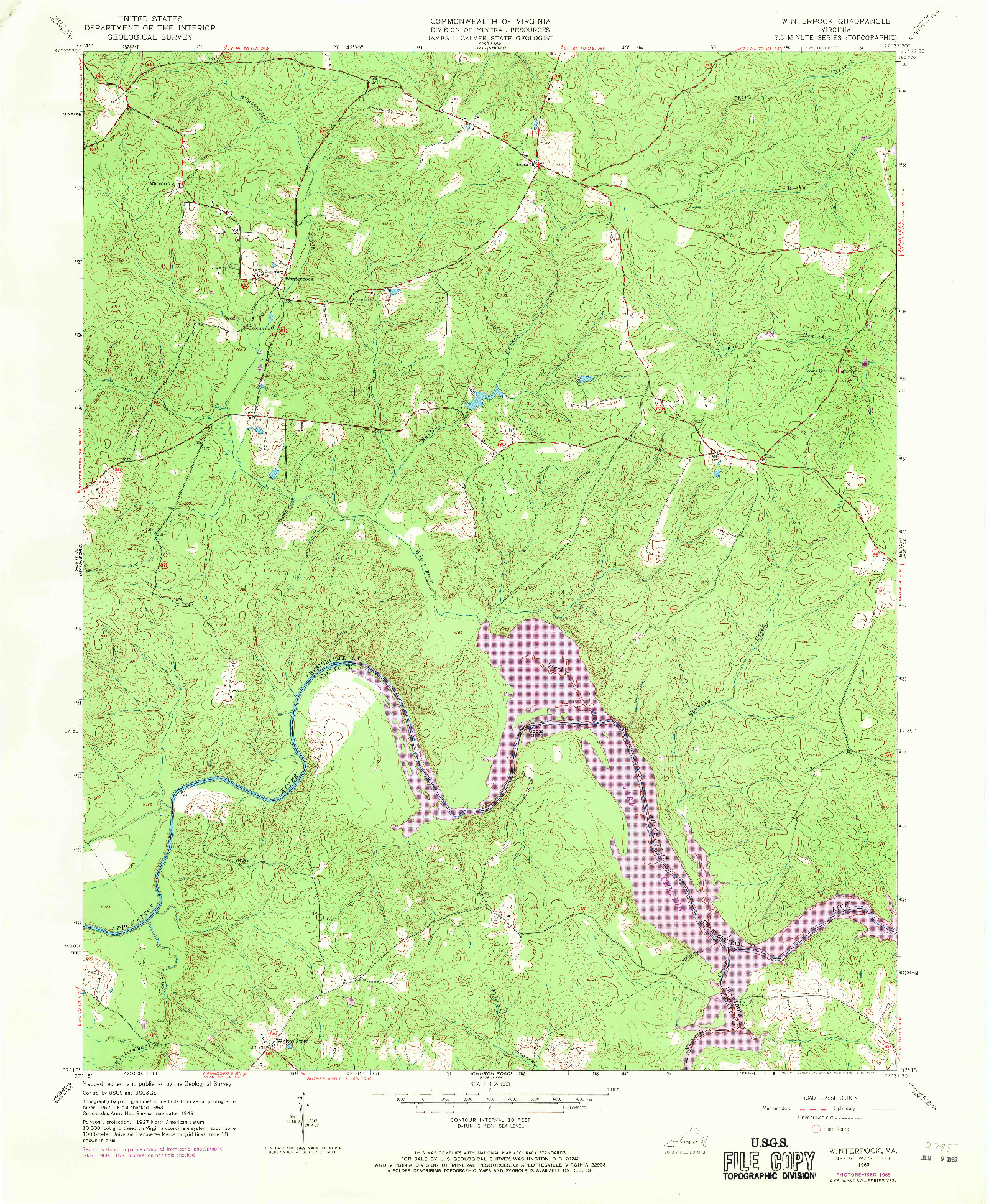 USGS 1:24000-SCALE QUADRANGLE FOR WINTERPOCK, VA 1963