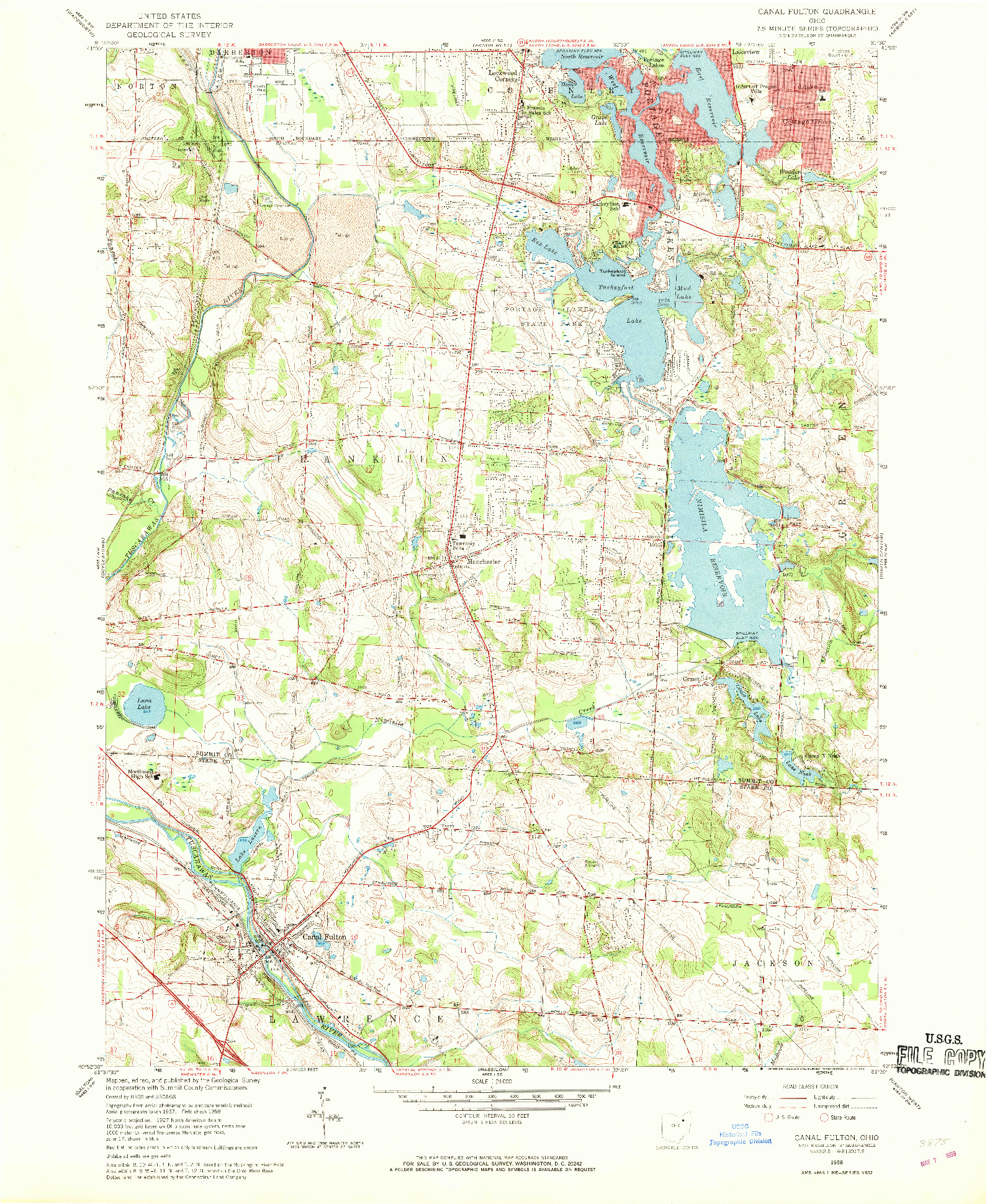 USGS 1:24000-SCALE QUADRANGLE FOR CANAL FULTON, OH 1958