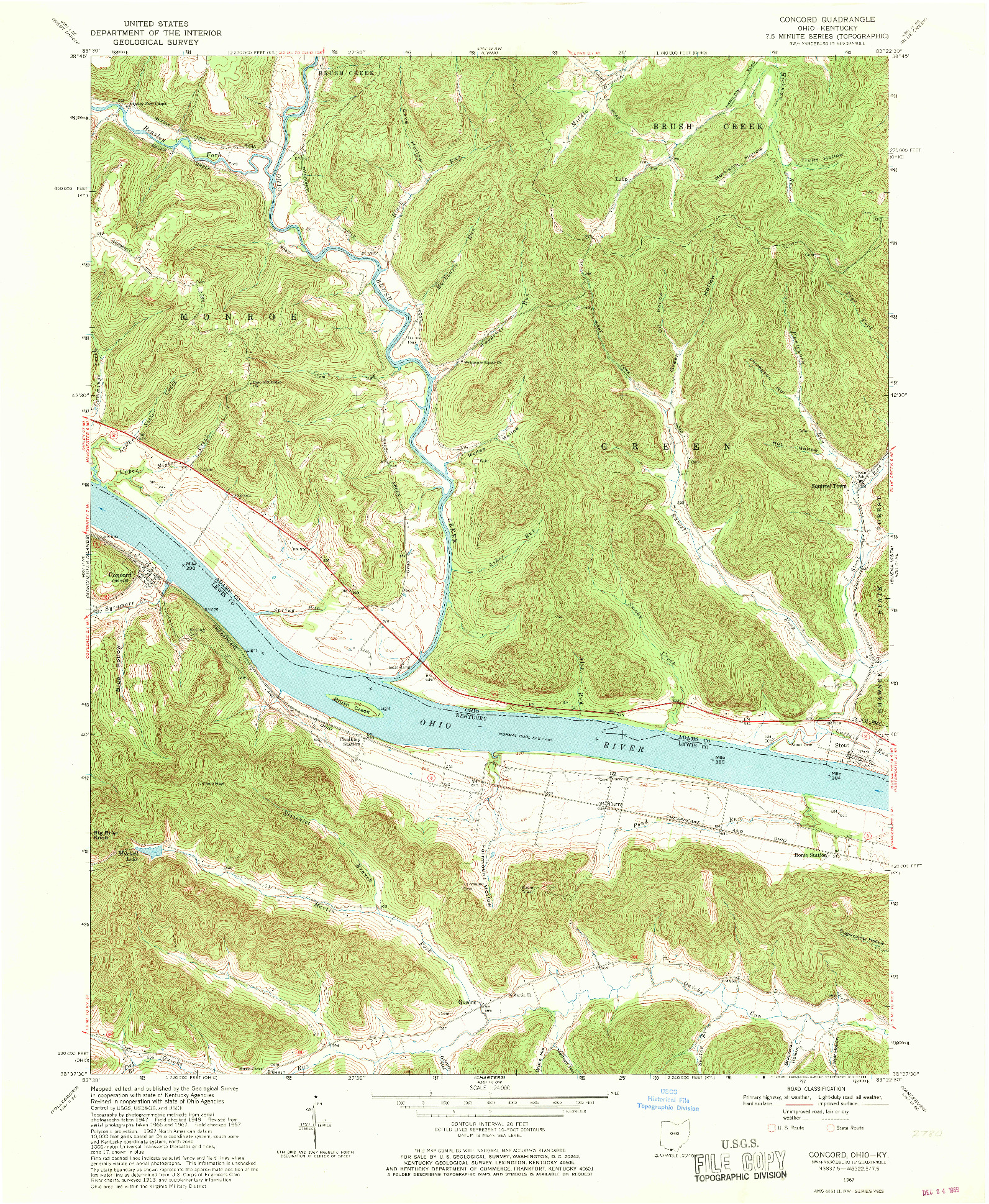 USGS 1:24000-SCALE QUADRANGLE FOR CONCORD, OH 1967
