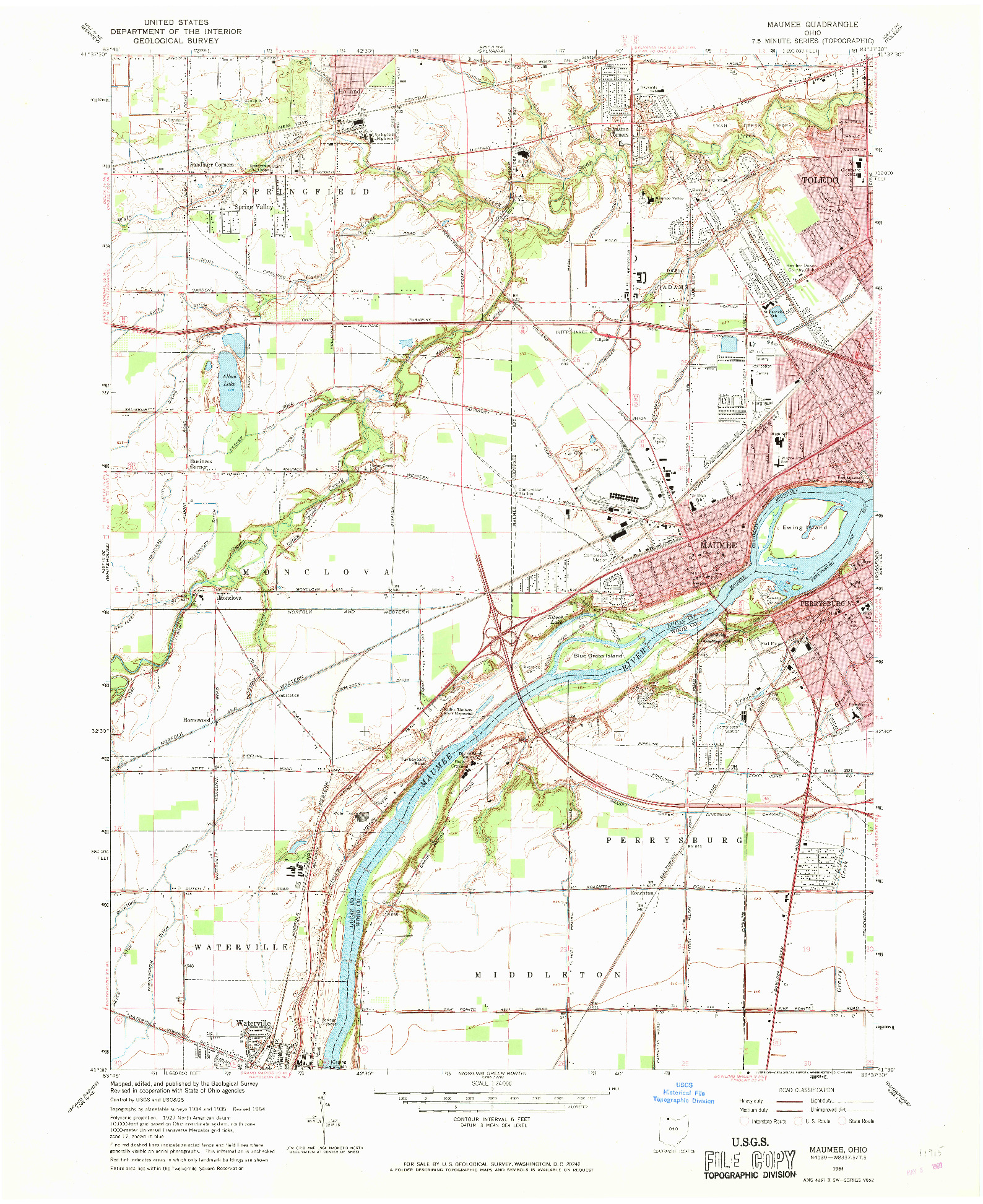 USGS 1:24000-SCALE QUADRANGLE FOR MAUMEE, OH 1964