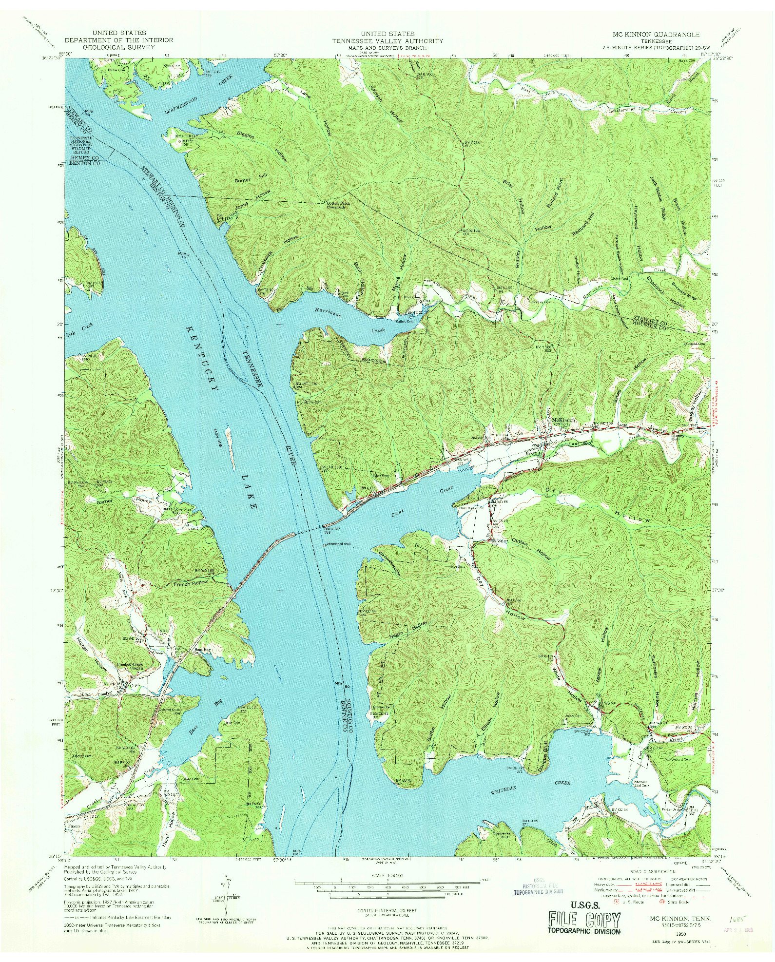 USGS 1:24000-SCALE QUADRANGLE FOR MC KINNON, TN 1950