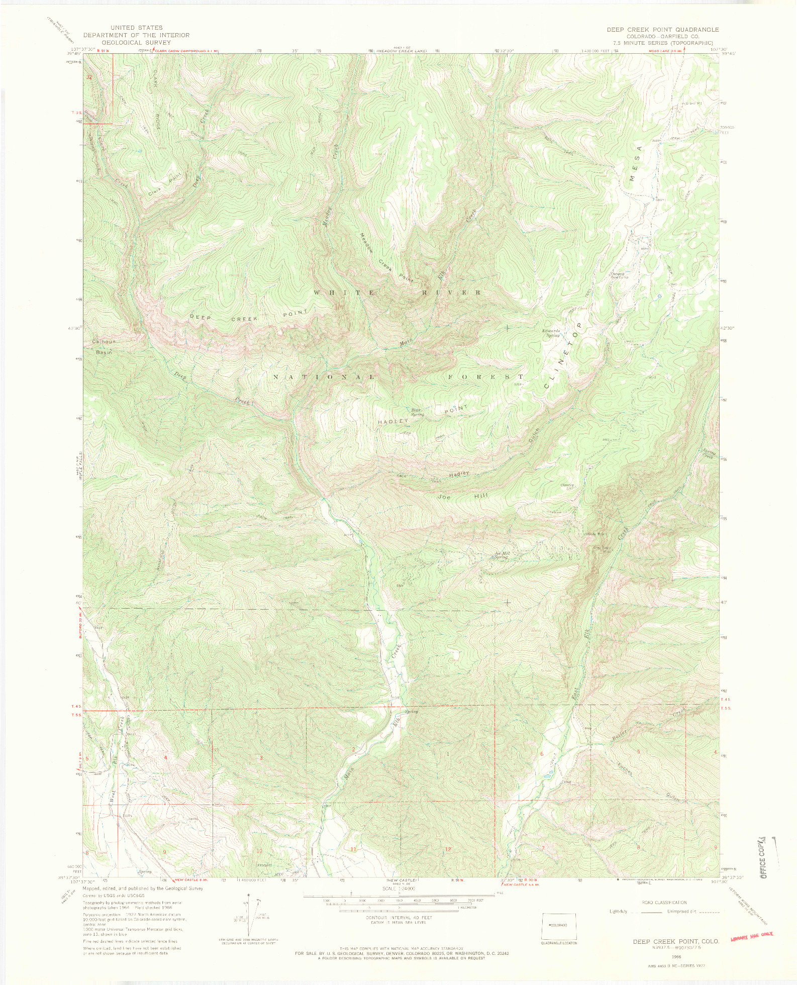 USGS 1:24000-SCALE QUADRANGLE FOR DEEP CREEK POINT, CO 1966