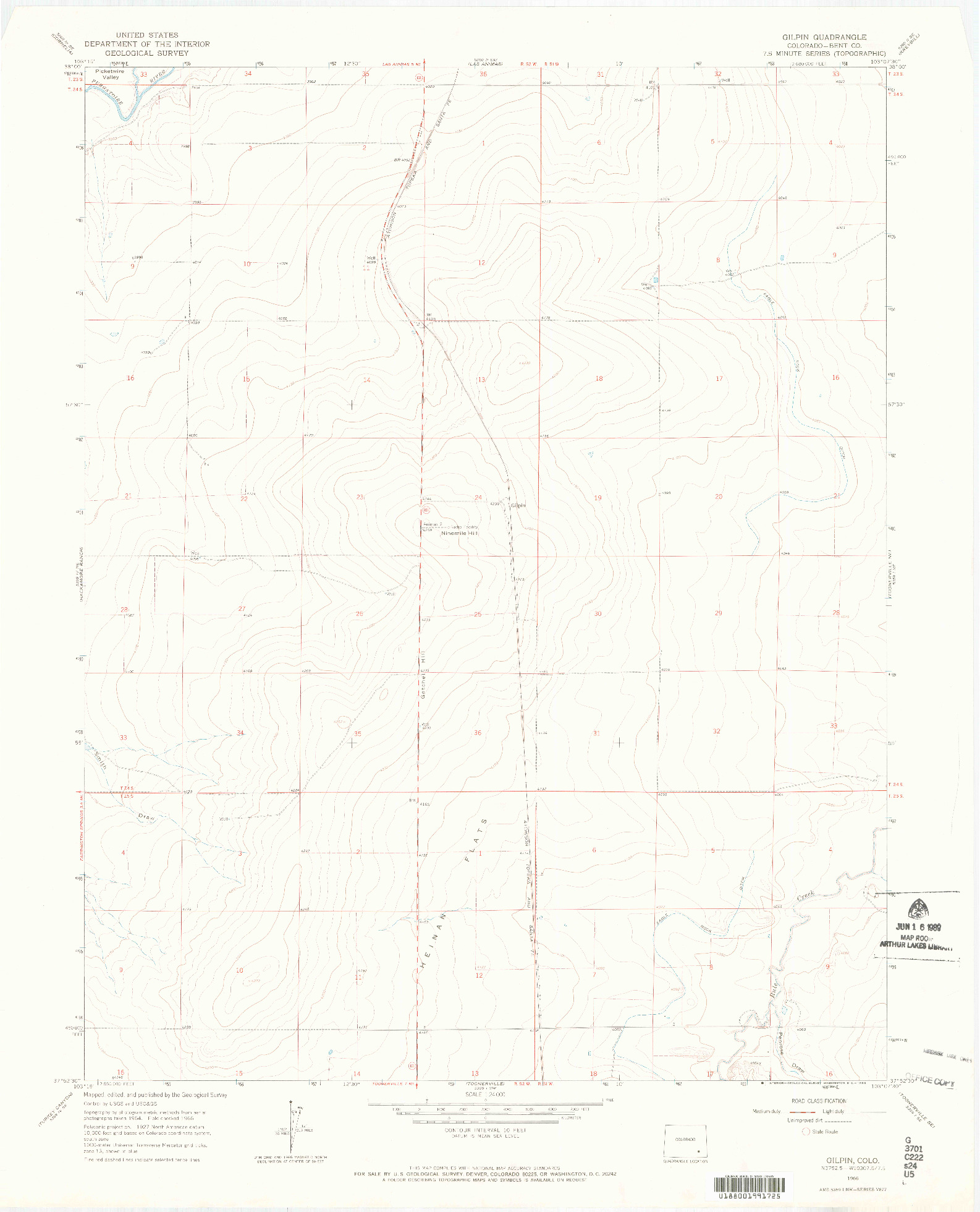 USGS 1:24000-SCALE QUADRANGLE FOR GILPIN, CO 1966