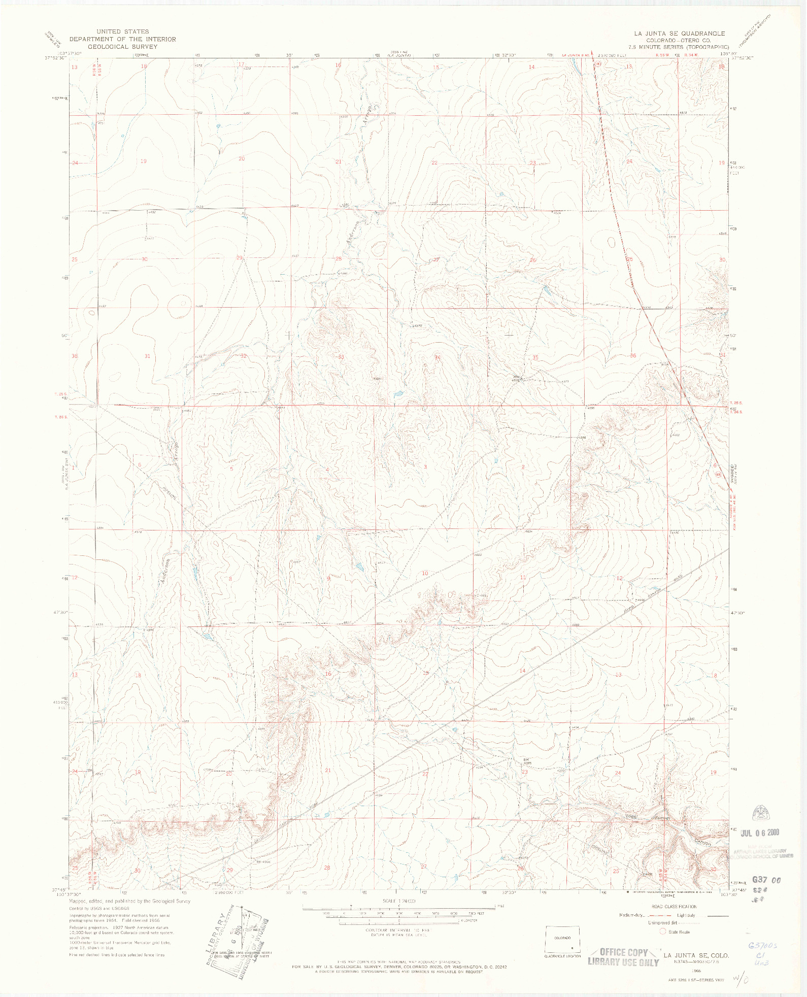 USGS 1:24000-SCALE QUADRANGLE FOR LA JUNTA SE, CO 1966