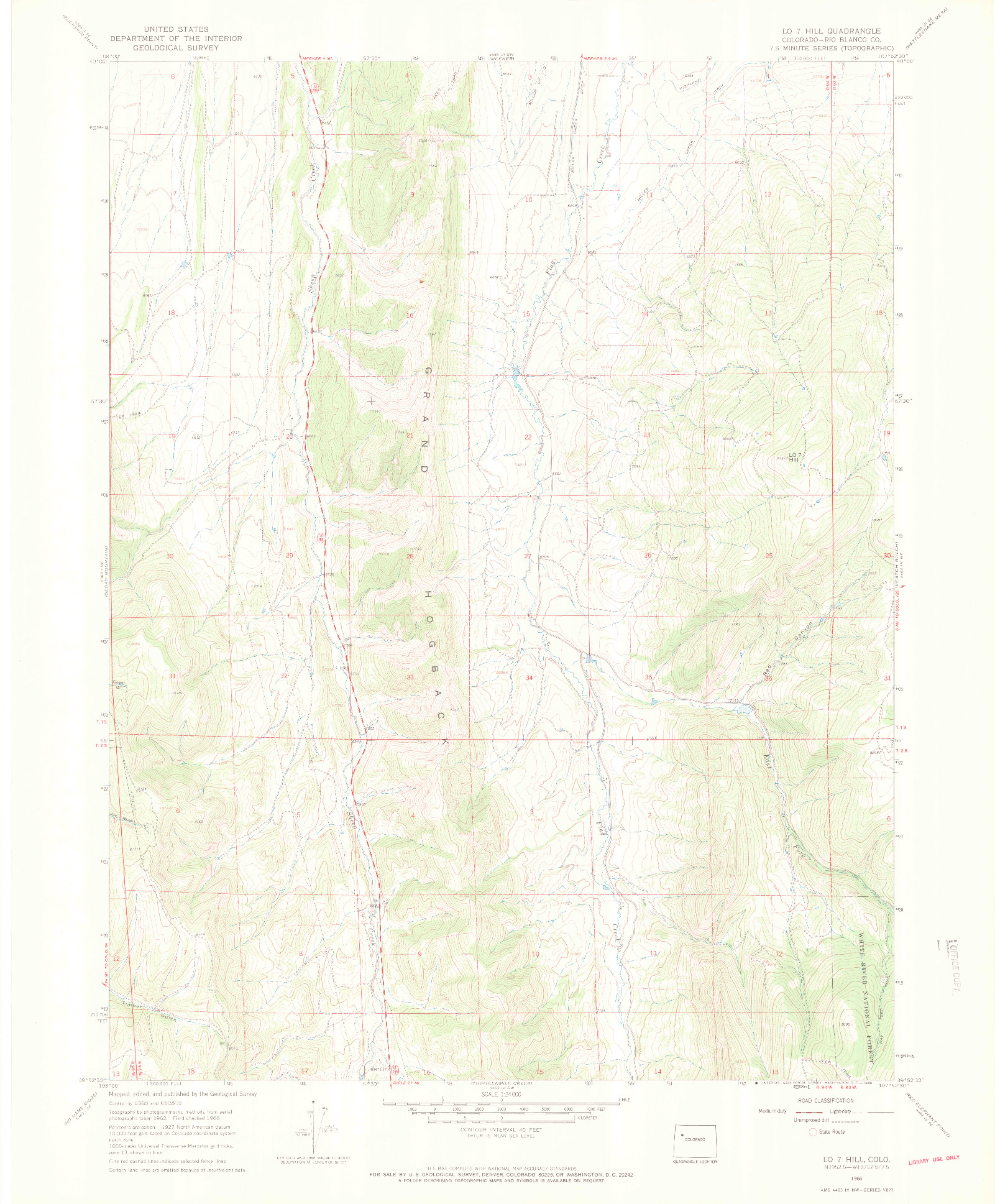 USGS 1:24000-SCALE QUADRANGLE FOR LO 7 HILL, CO 1966