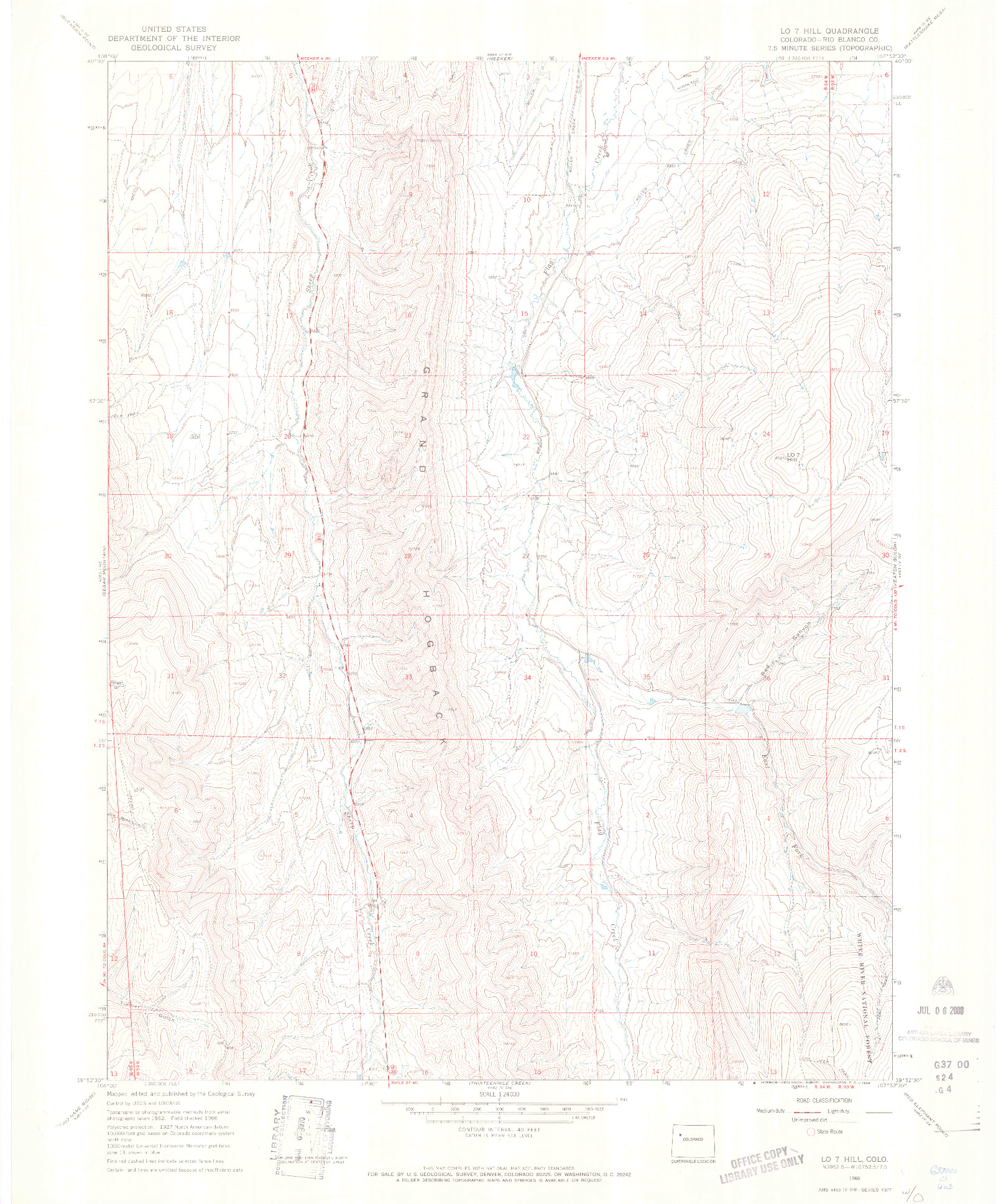 USGS 1:24000-SCALE QUADRANGLE FOR LO 7 HILL, CO 1966
