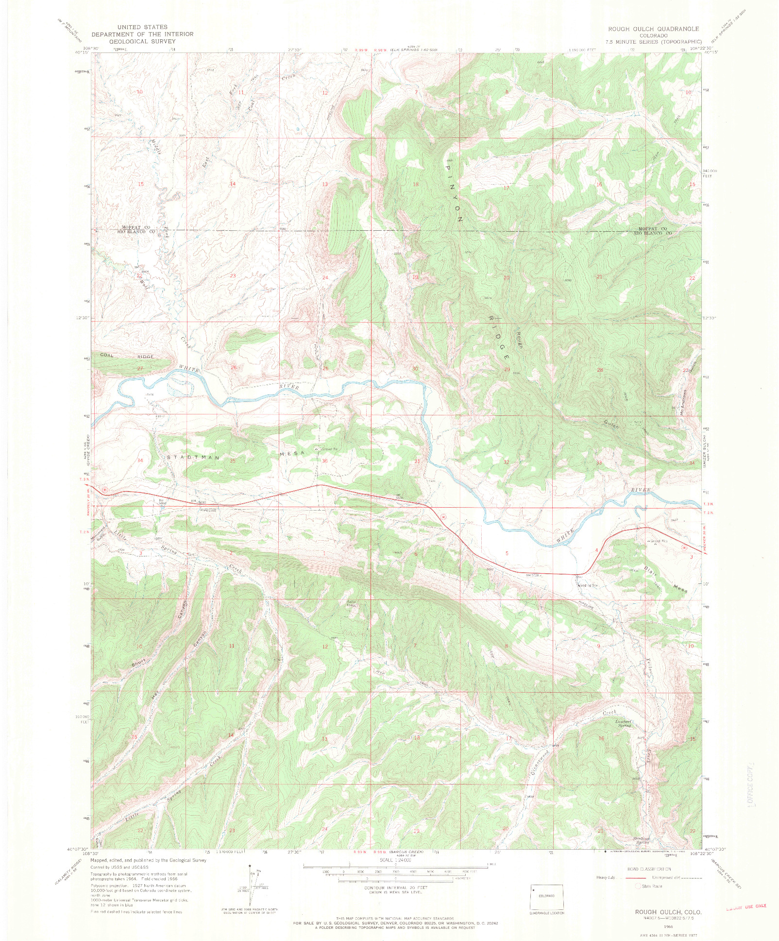 USGS 1:24000-SCALE QUADRANGLE FOR ROUGH GULCH, CO 1966