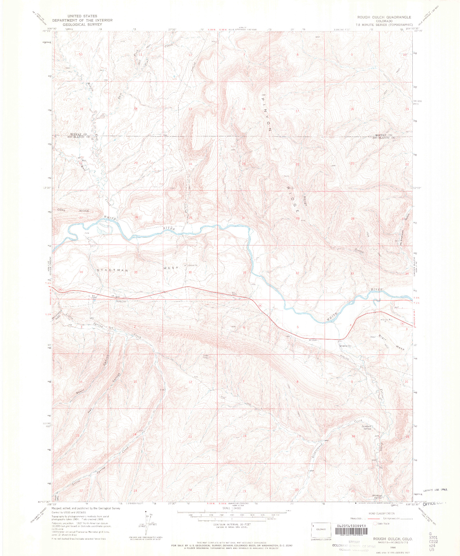 USGS 1:24000-SCALE QUADRANGLE FOR ROUGH GULCH, CO 1966