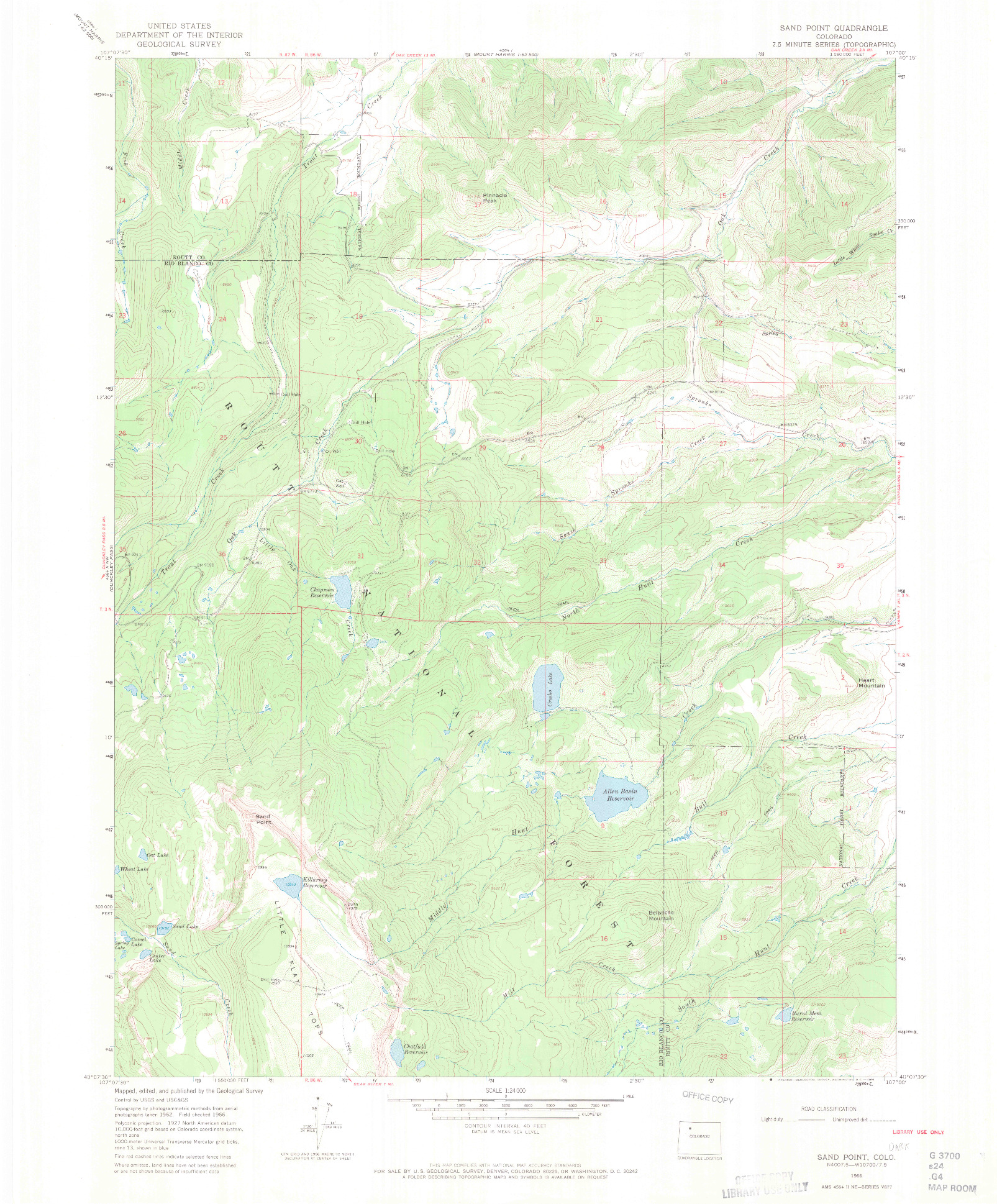 USGS 1:24000-SCALE QUADRANGLE FOR SAND POINT, CO 1966