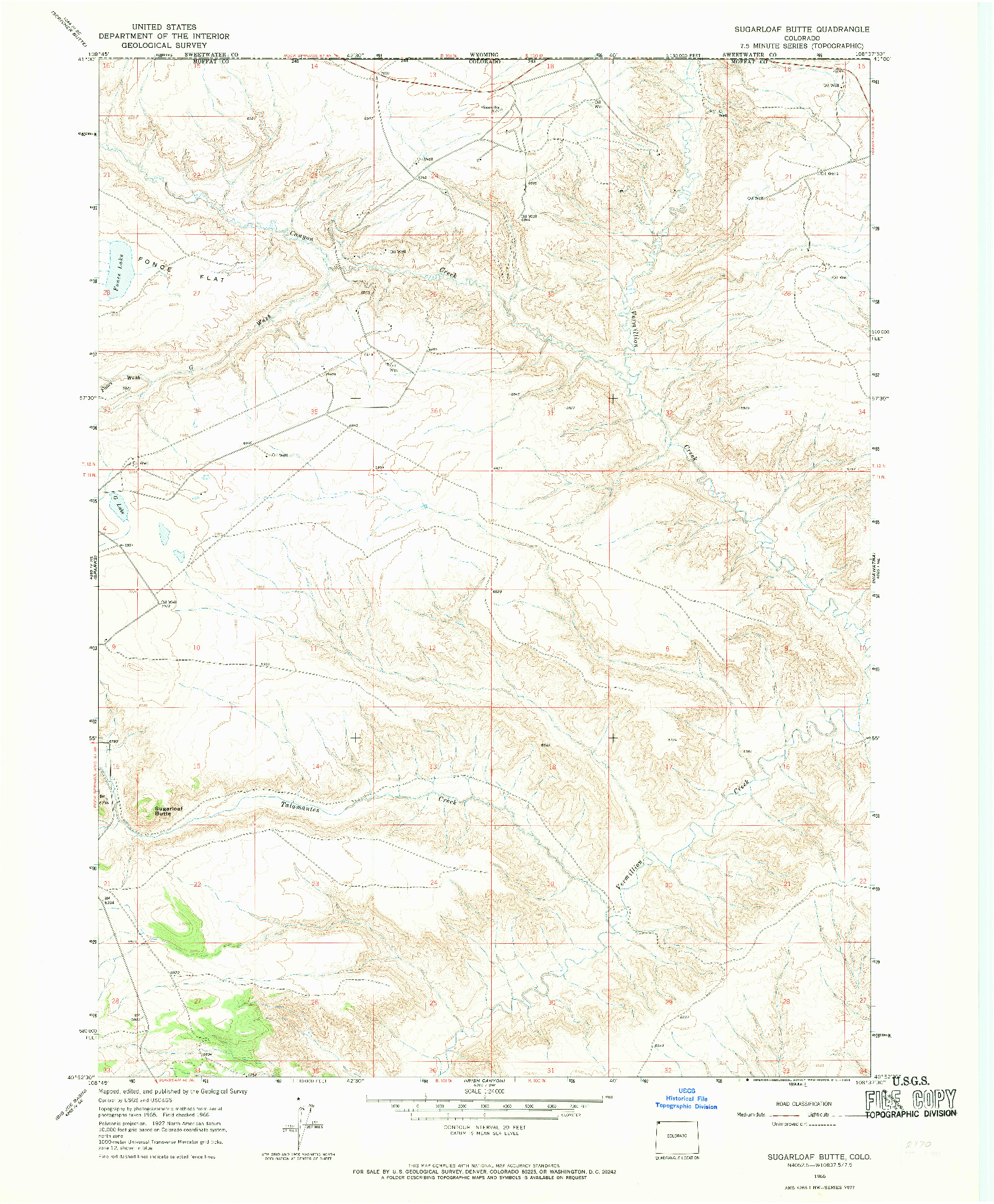 USGS 1:24000-SCALE QUADRANGLE FOR SUGARLOAF BUTTE, CO 1966