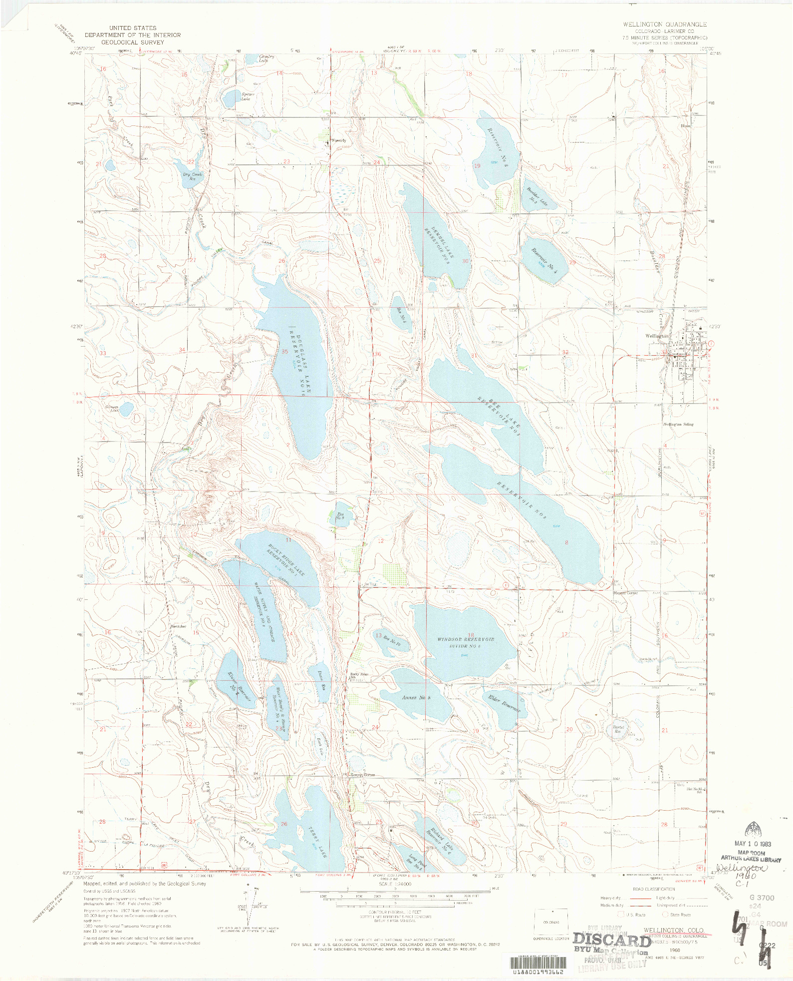 USGS 1:24000-SCALE QUADRANGLE FOR WELLINGTON, CO 1960