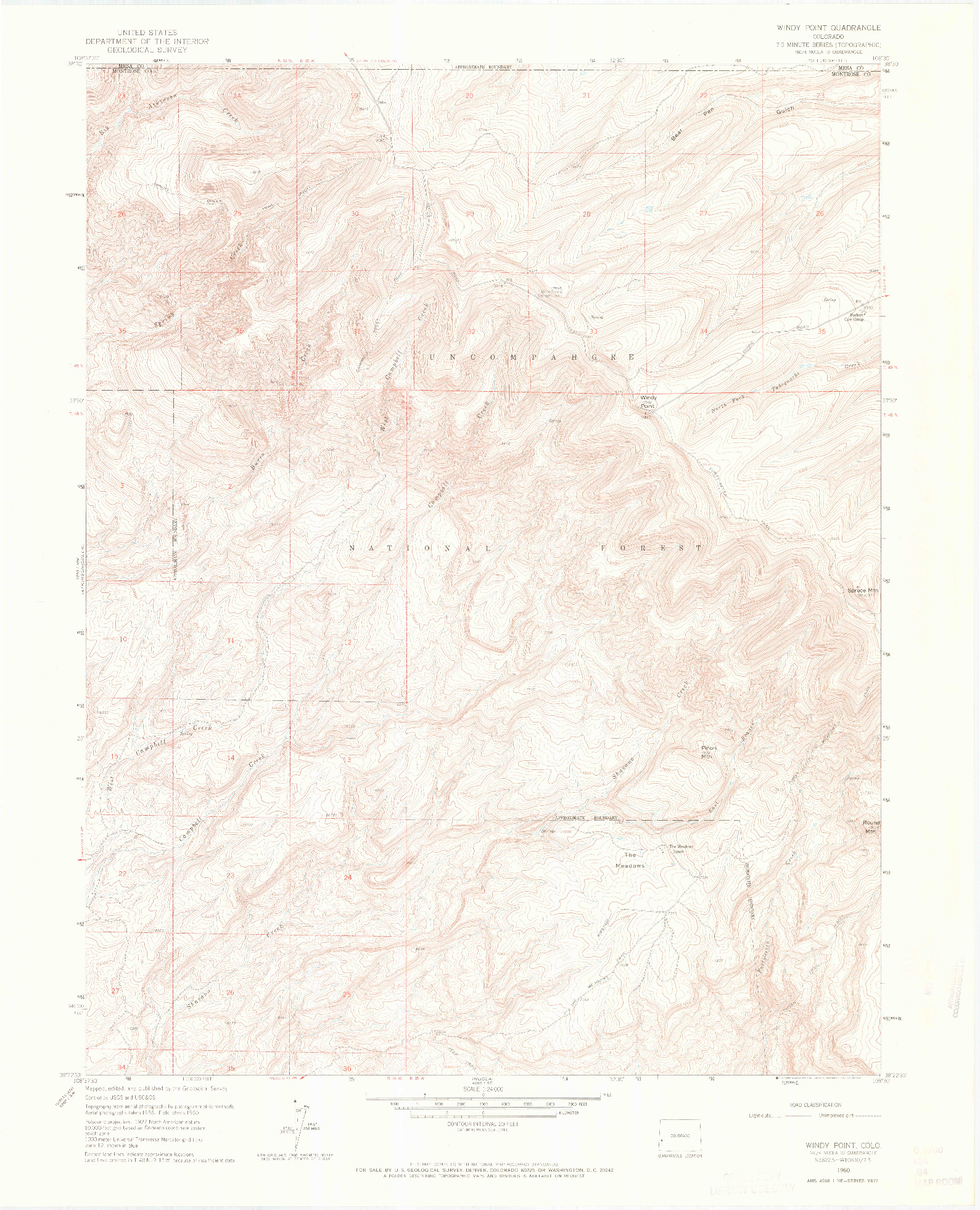 USGS 1:24000-SCALE QUADRANGLE FOR WINDY POINT, CO 1960