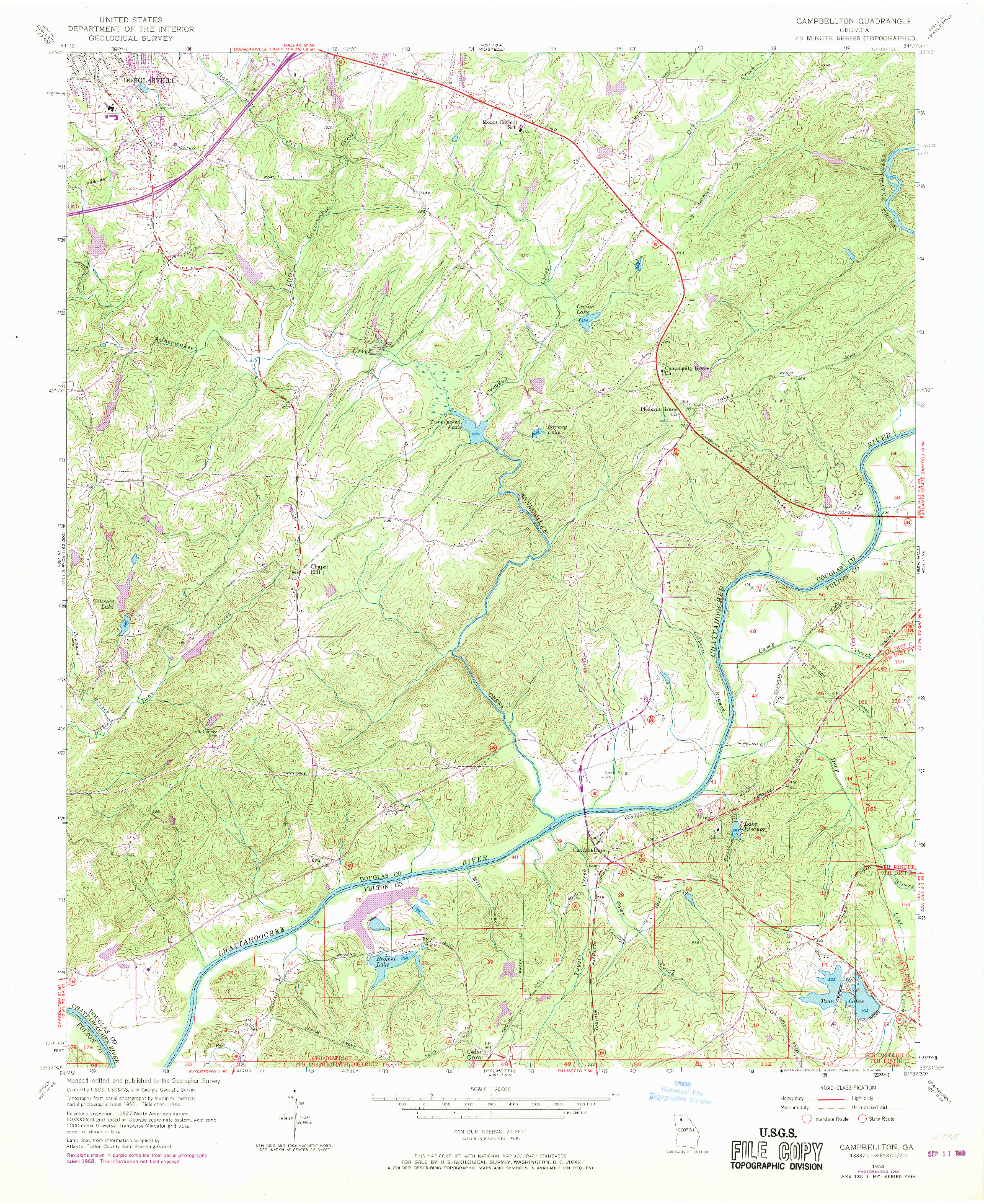 USGS 1:24000-SCALE QUADRANGLE FOR CAMPBELLTON, GA 1954