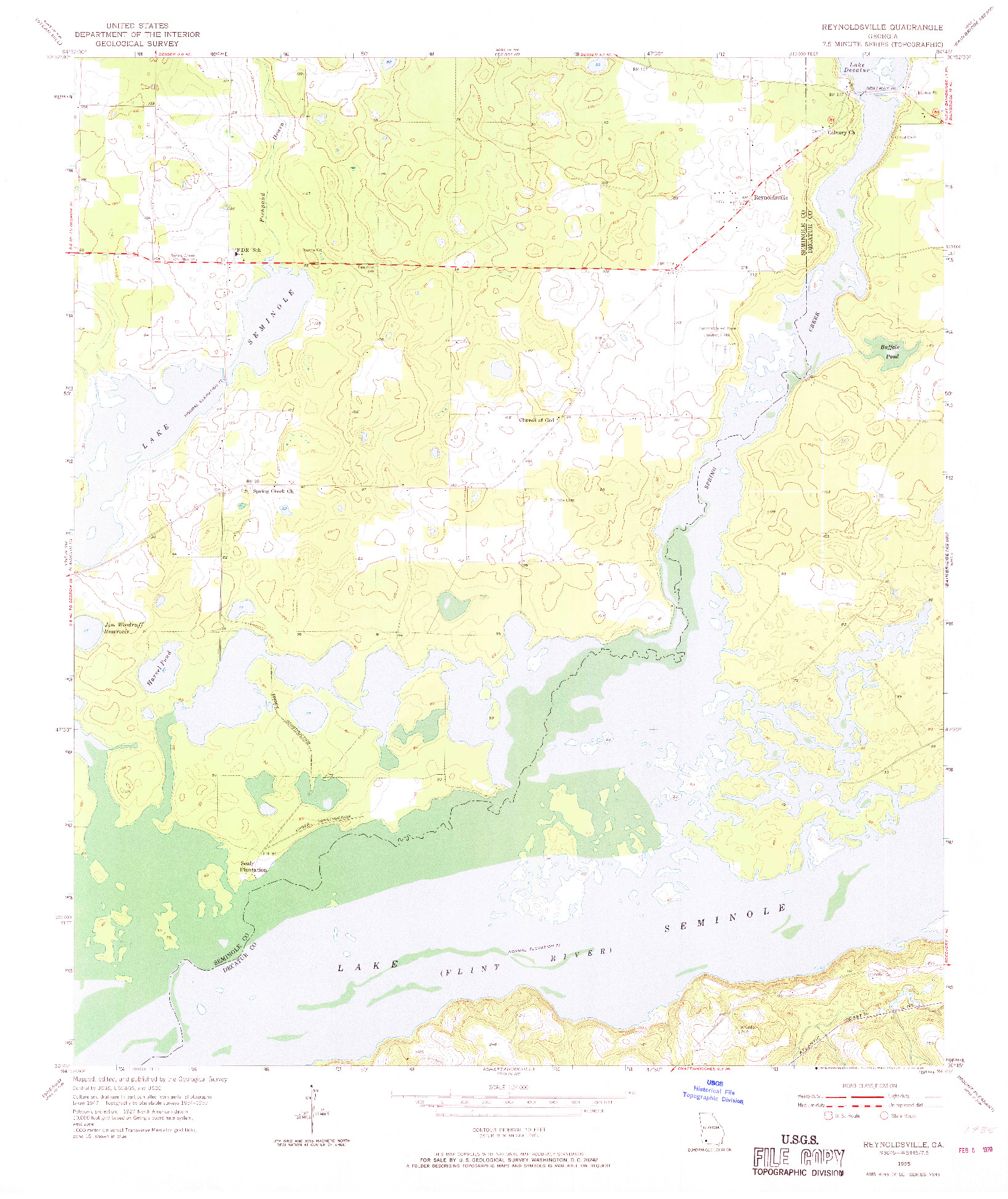 USGS 1:24000-SCALE QUADRANGLE FOR REYNOLDSVILLE, GA 1955