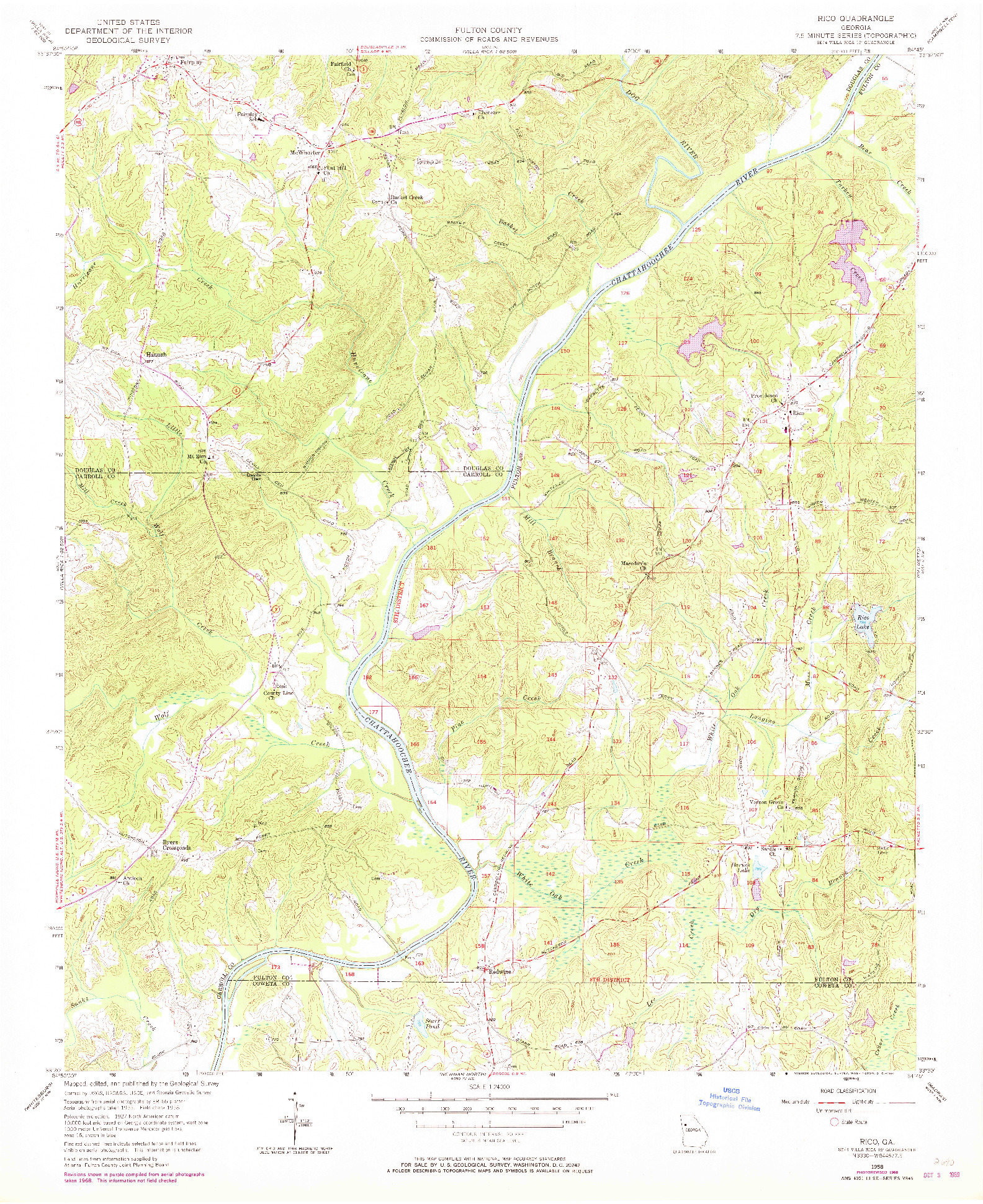 USGS 1:24000-SCALE QUADRANGLE FOR RICO, GA 1958