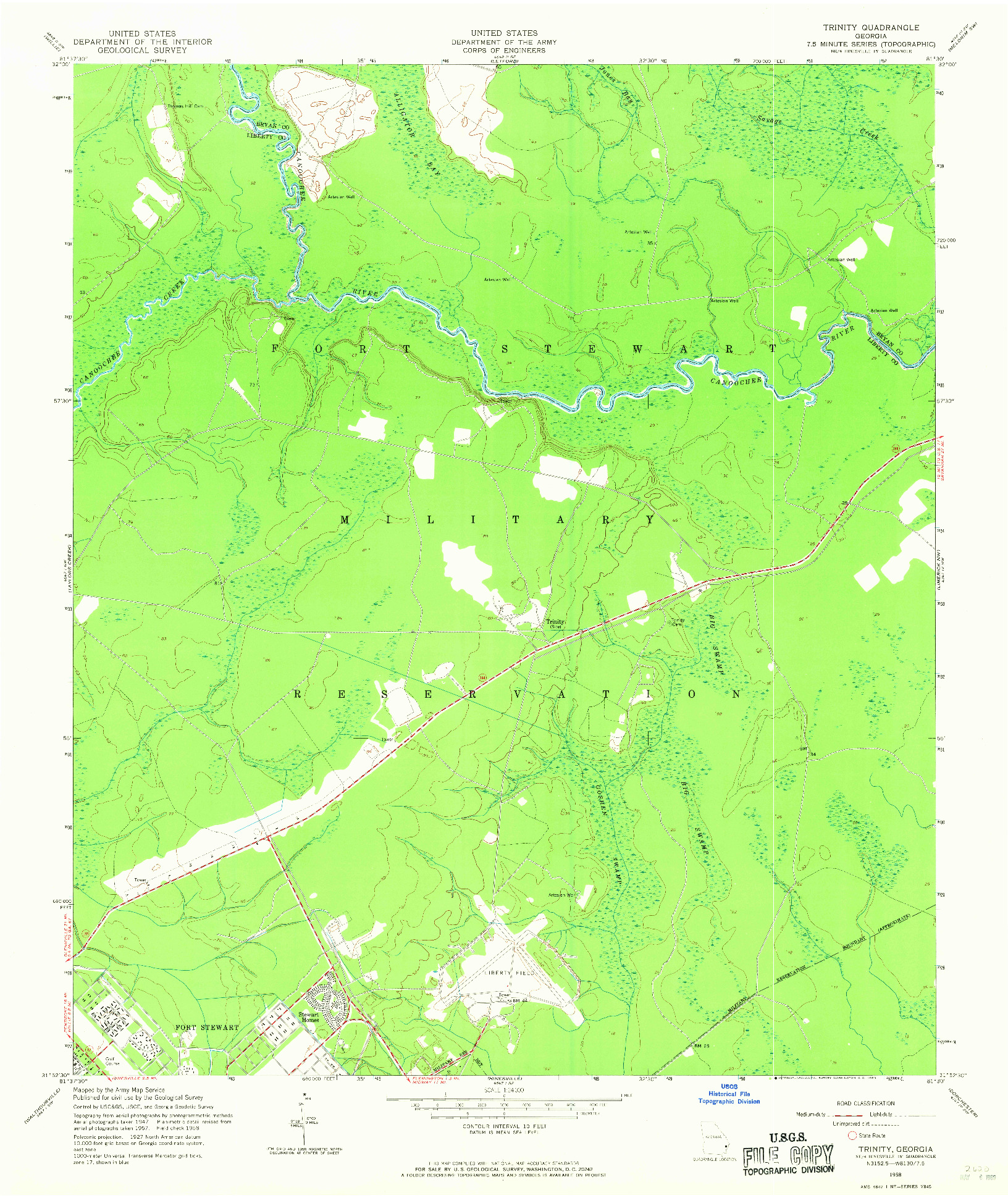 USGS 1:24000-SCALE QUADRANGLE FOR TRINITY, GA 1958