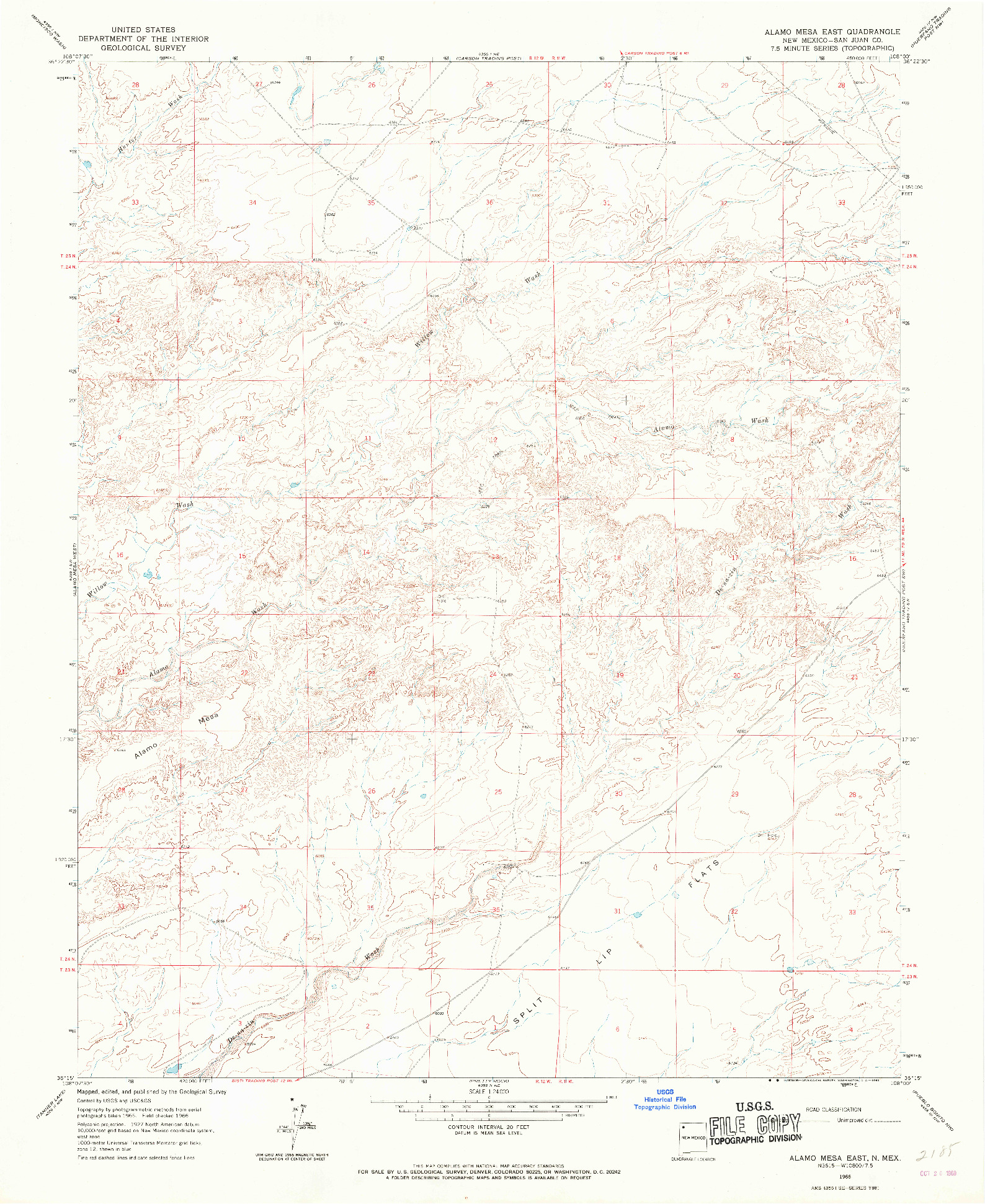 USGS 1:24000-SCALE QUADRANGLE FOR ALAMO MESA EAST, NM 1966