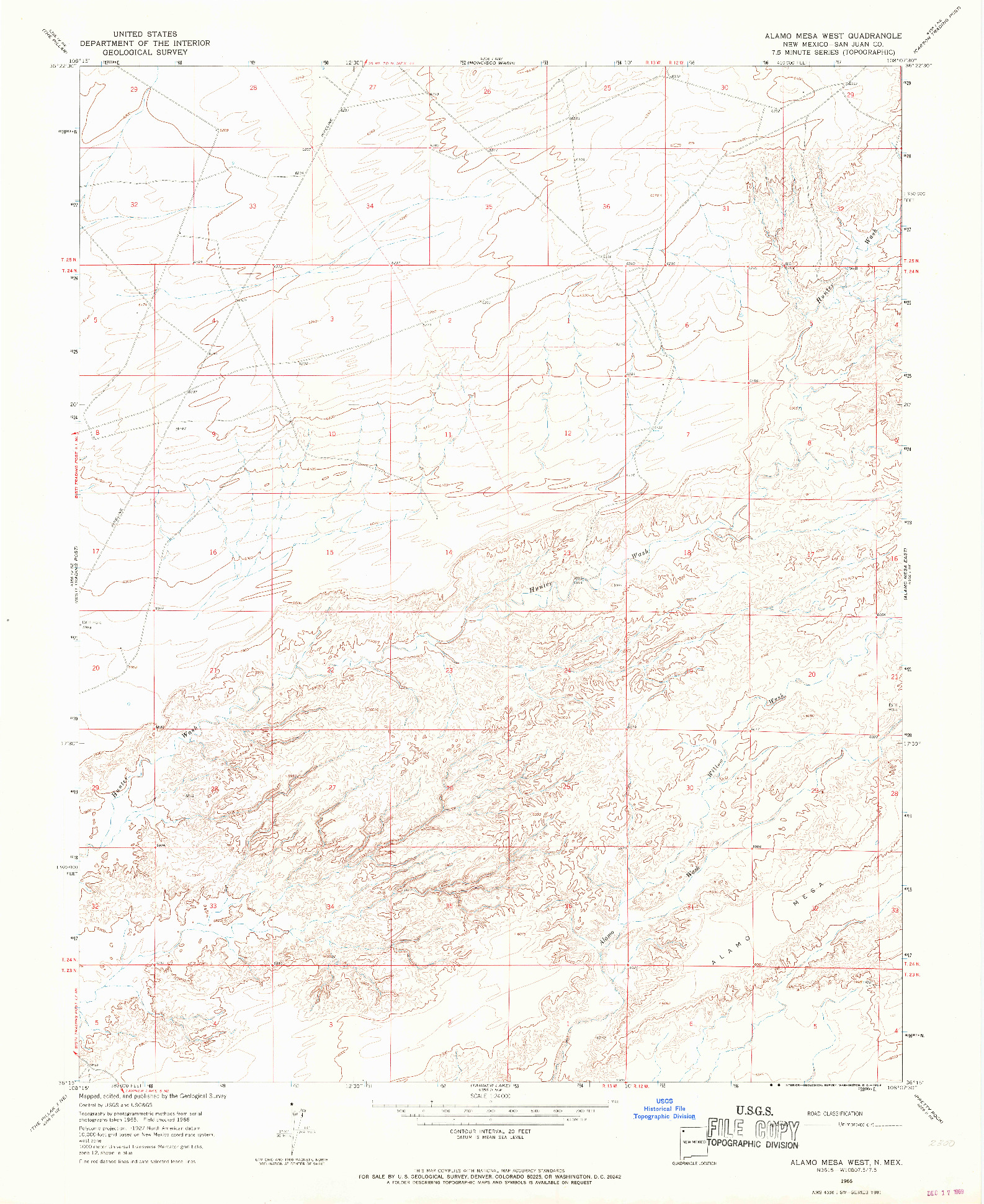 USGS 1:24000-SCALE QUADRANGLE FOR ALAMO MESA WEST, NM 1966