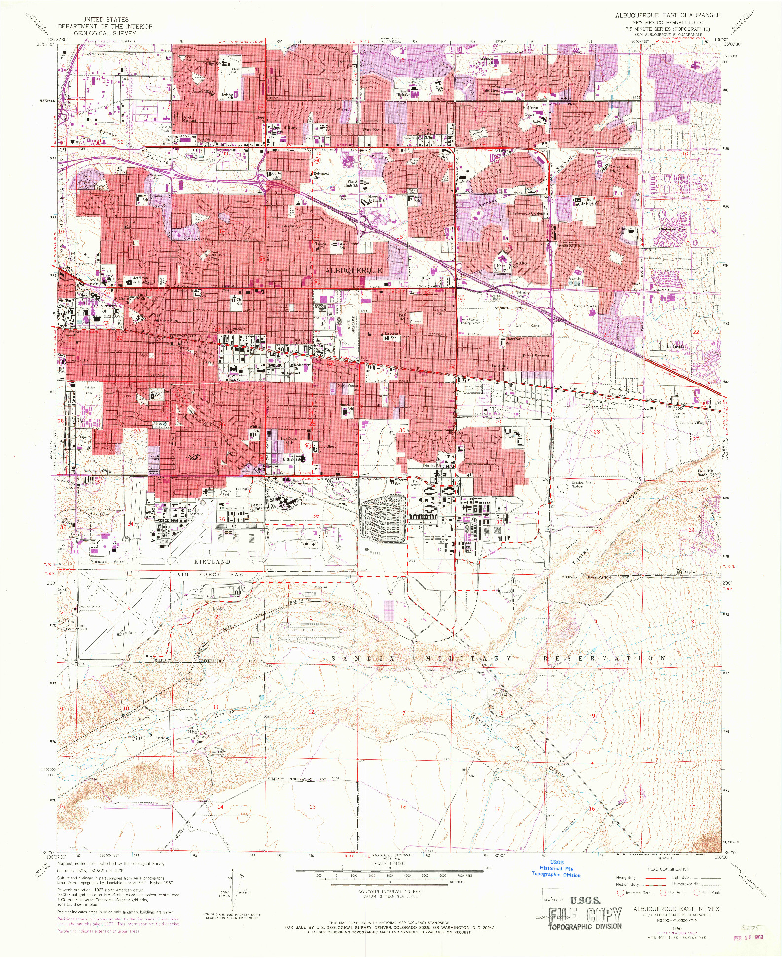 USGS 1:24000-SCALE QUADRANGLE FOR ALBUQUERQUE EAST, NM 1960