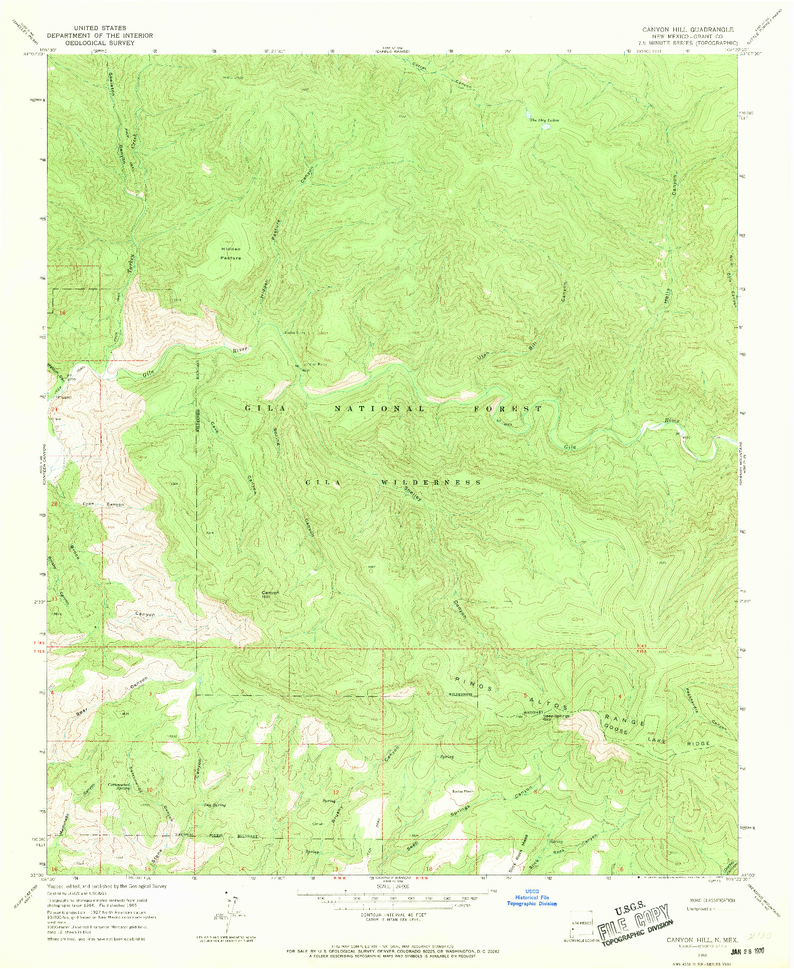 USGS 1:24000-SCALE QUADRANGLE FOR CANYON HILL, NM 1965