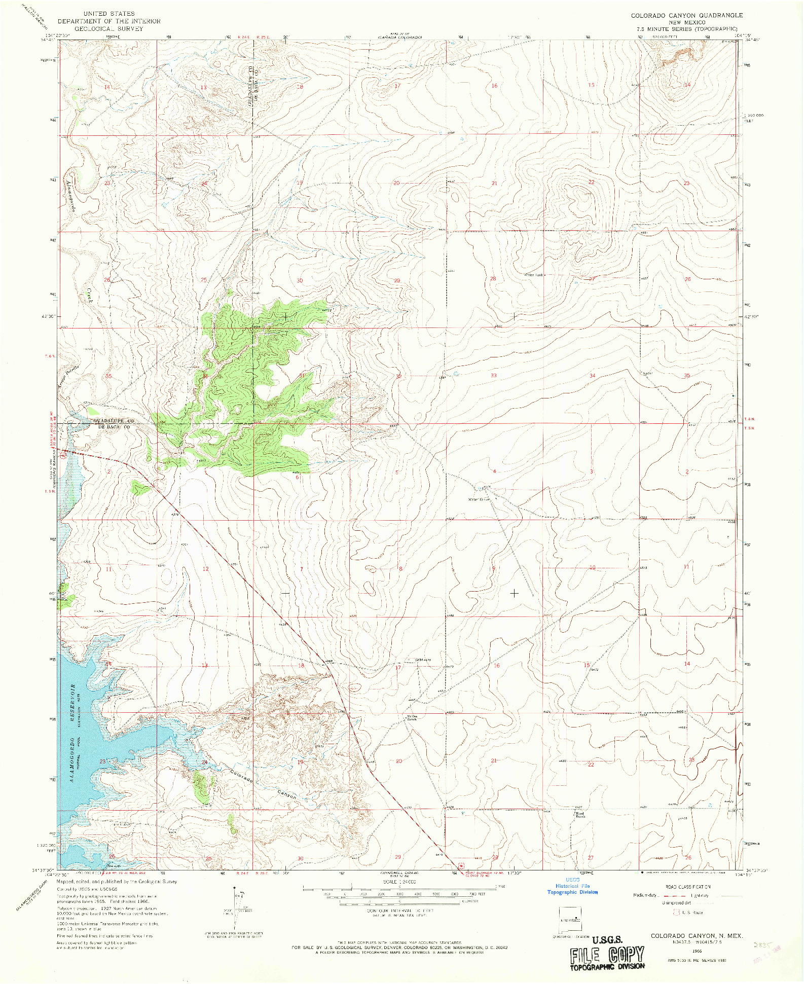 USGS 1:24000-SCALE QUADRANGLE FOR COLORADO CANYON, NM 1966