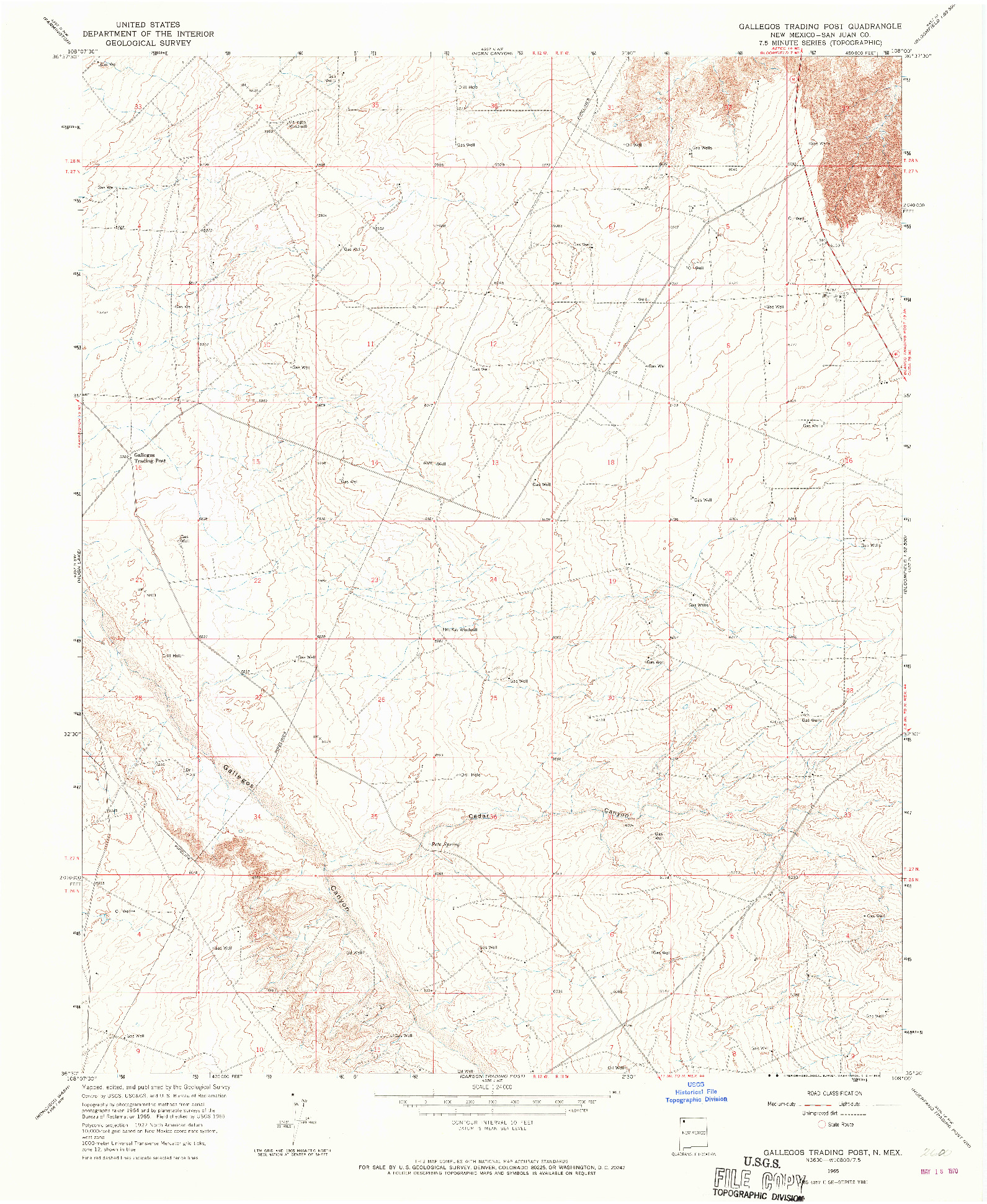 USGS 1:24000-SCALE QUADRANGLE FOR GALLEGOS TRADING POST, NM 1965