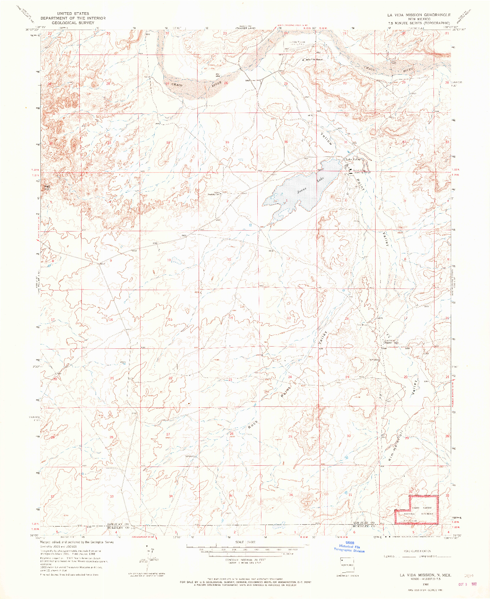 USGS 1:24000-SCALE QUADRANGLE FOR LA VIDA MISSION, NM 1966