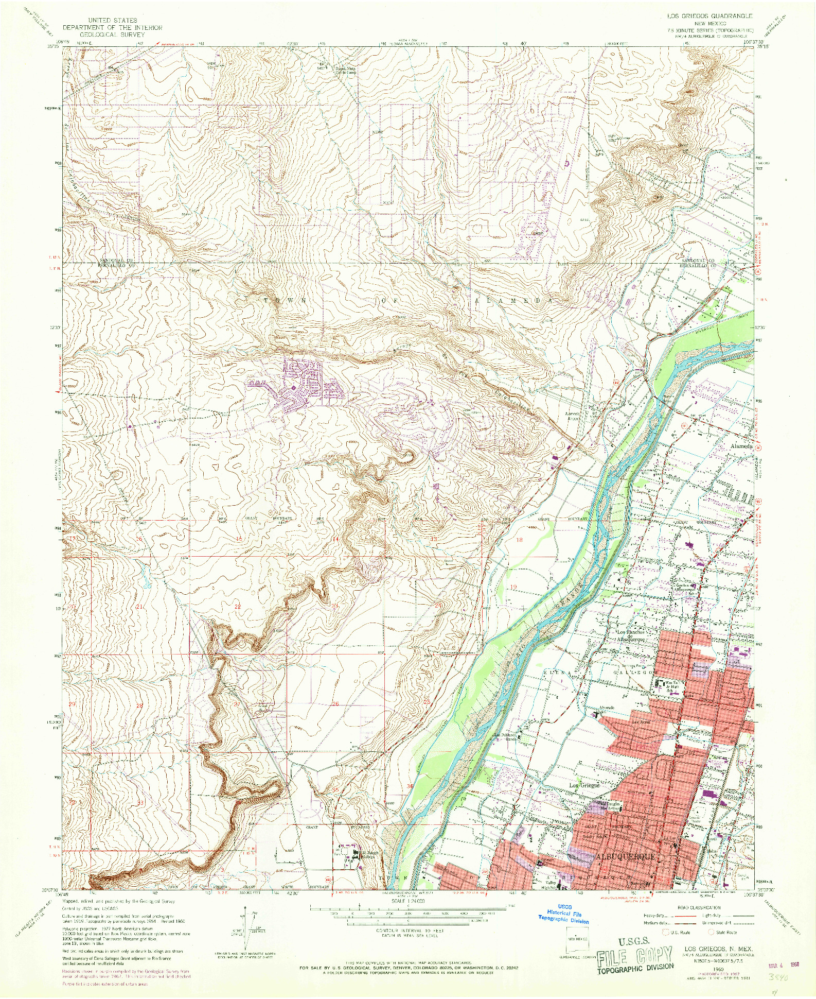 USGS 1:24000-SCALE QUADRANGLE FOR LOS GRIEGOS, NM 1960