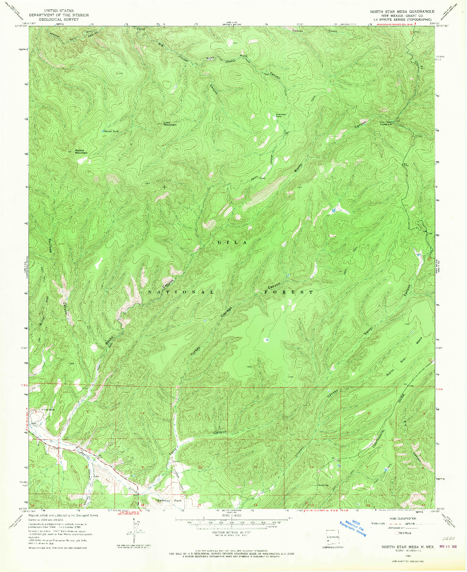 USGS 1:24000-SCALE QUADRANGLE FOR NORTH STAR MESA, NM 1965