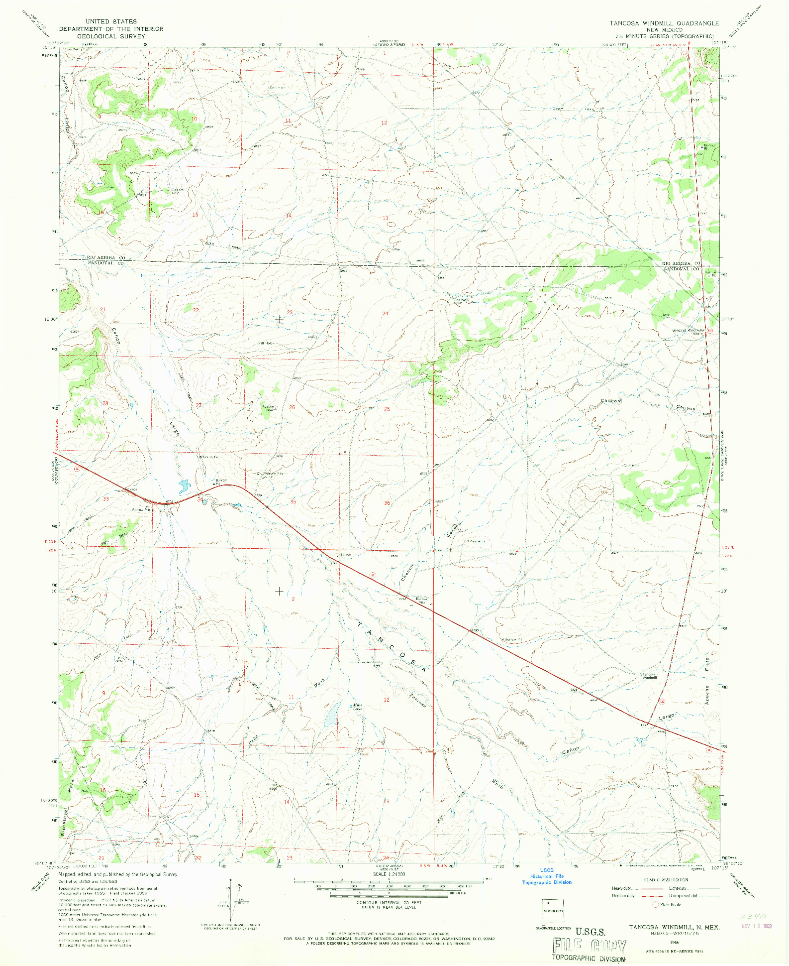 USGS 1:24000-SCALE QUADRANGLE FOR TANCOSA WINDMILL, NM 1966