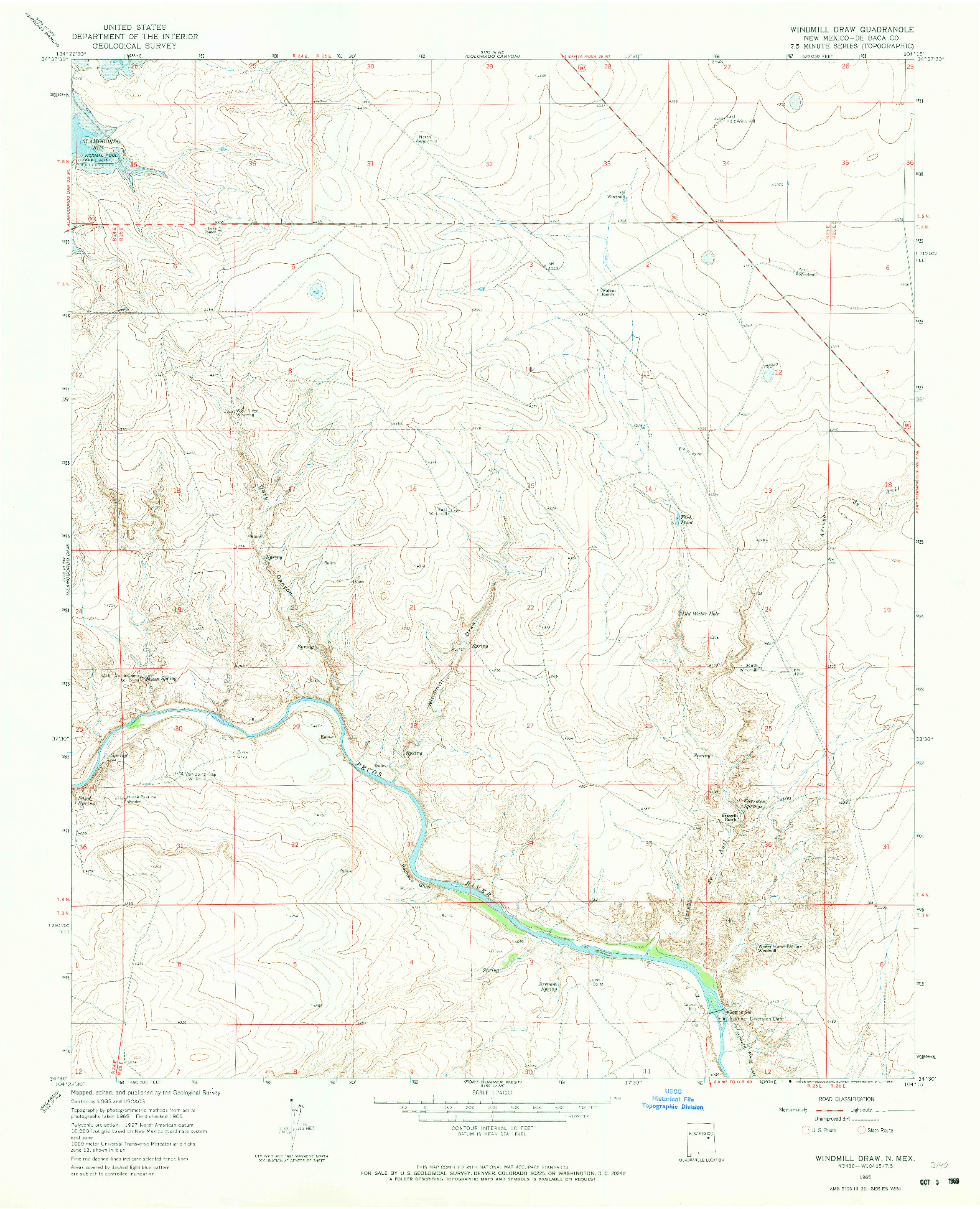 USGS 1:24000-SCALE QUADRANGLE FOR WINDMILL DRAW, NM 1965