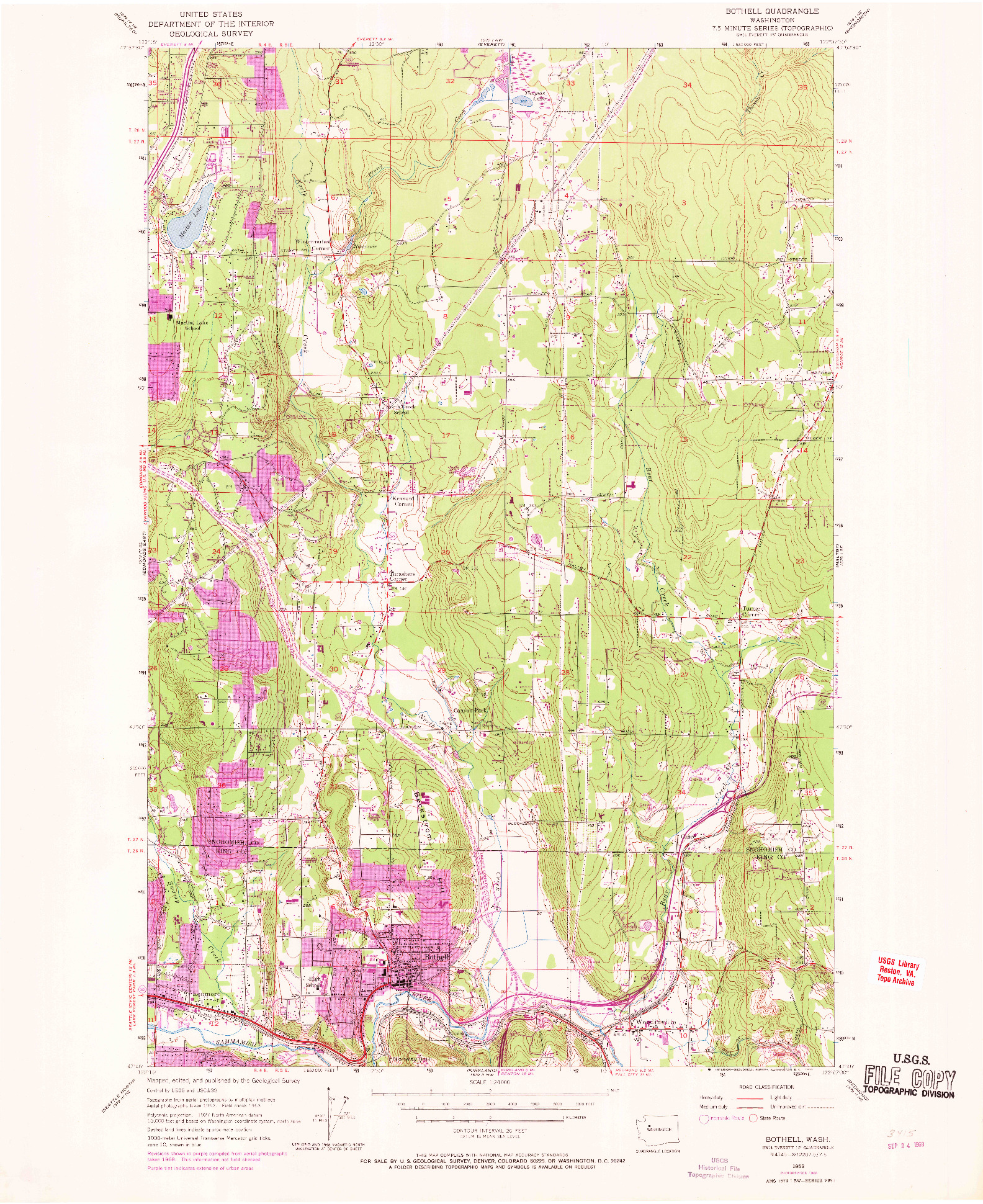 USGS 1:24000-SCALE QUADRANGLE FOR BOTHELL, WA 1953