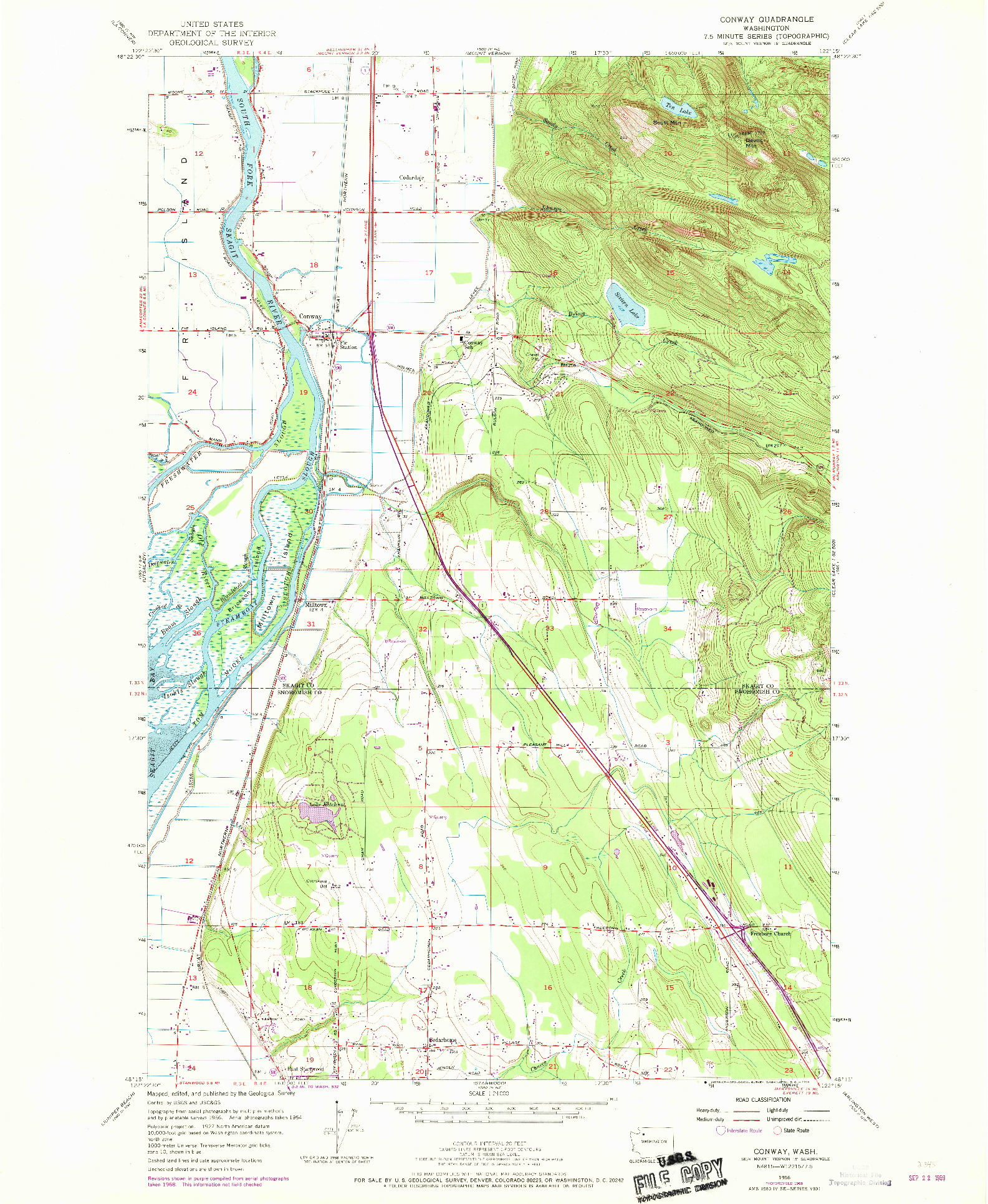 USGS 1:24000-SCALE QUADRANGLE FOR CONWAY, WA 1956