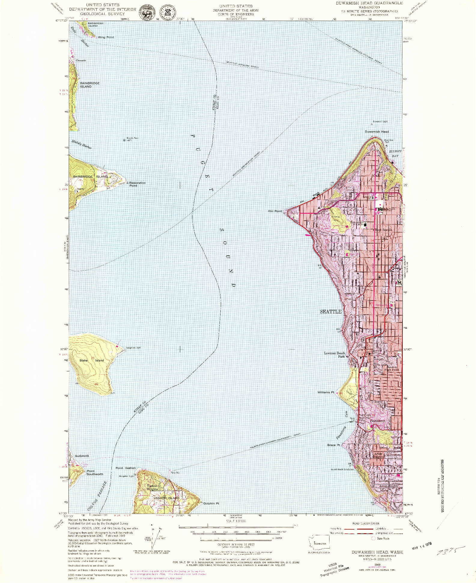 USGS 1:24000-SCALE QUADRANGLE FOR DUWAMISH HEAD, WA 1968